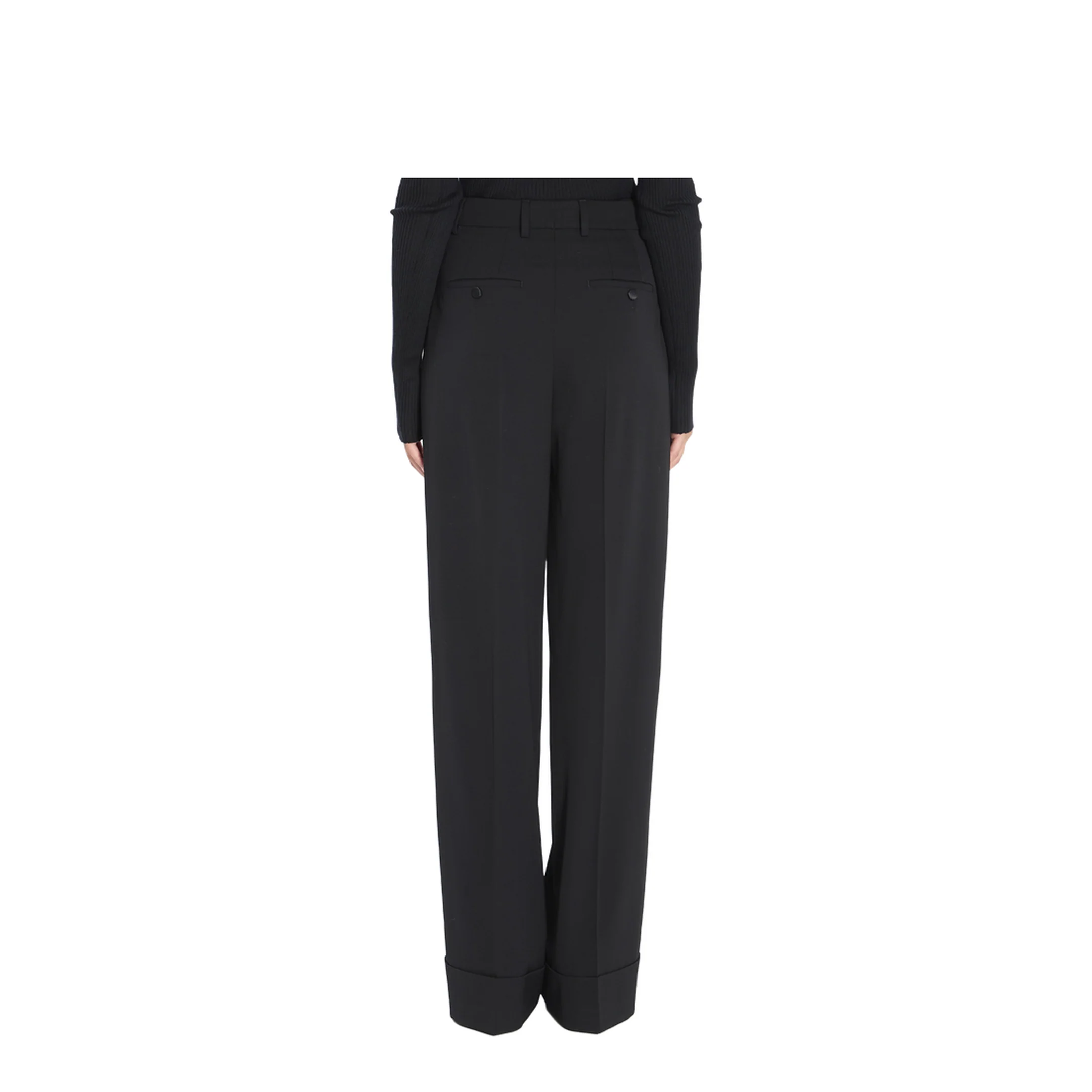 Bi-stretch Wool Trousers in Black - Image 4