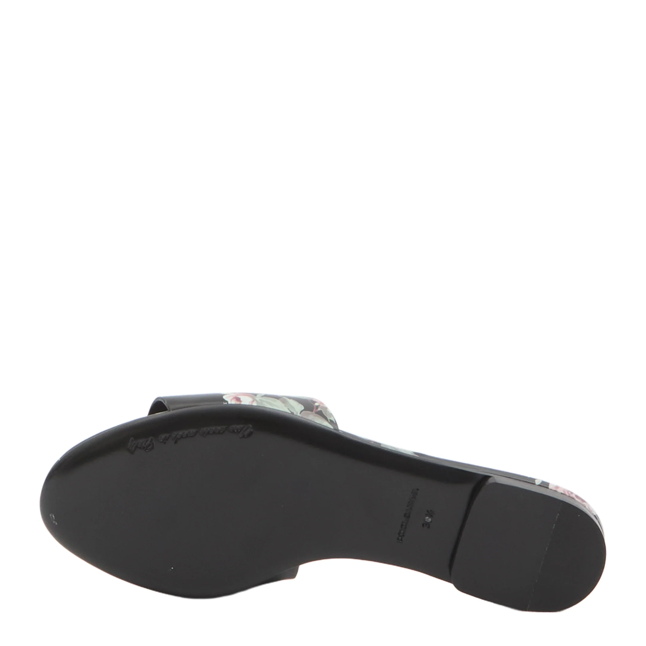 Black Slide Sandals with Cut Out Logo - Image 4