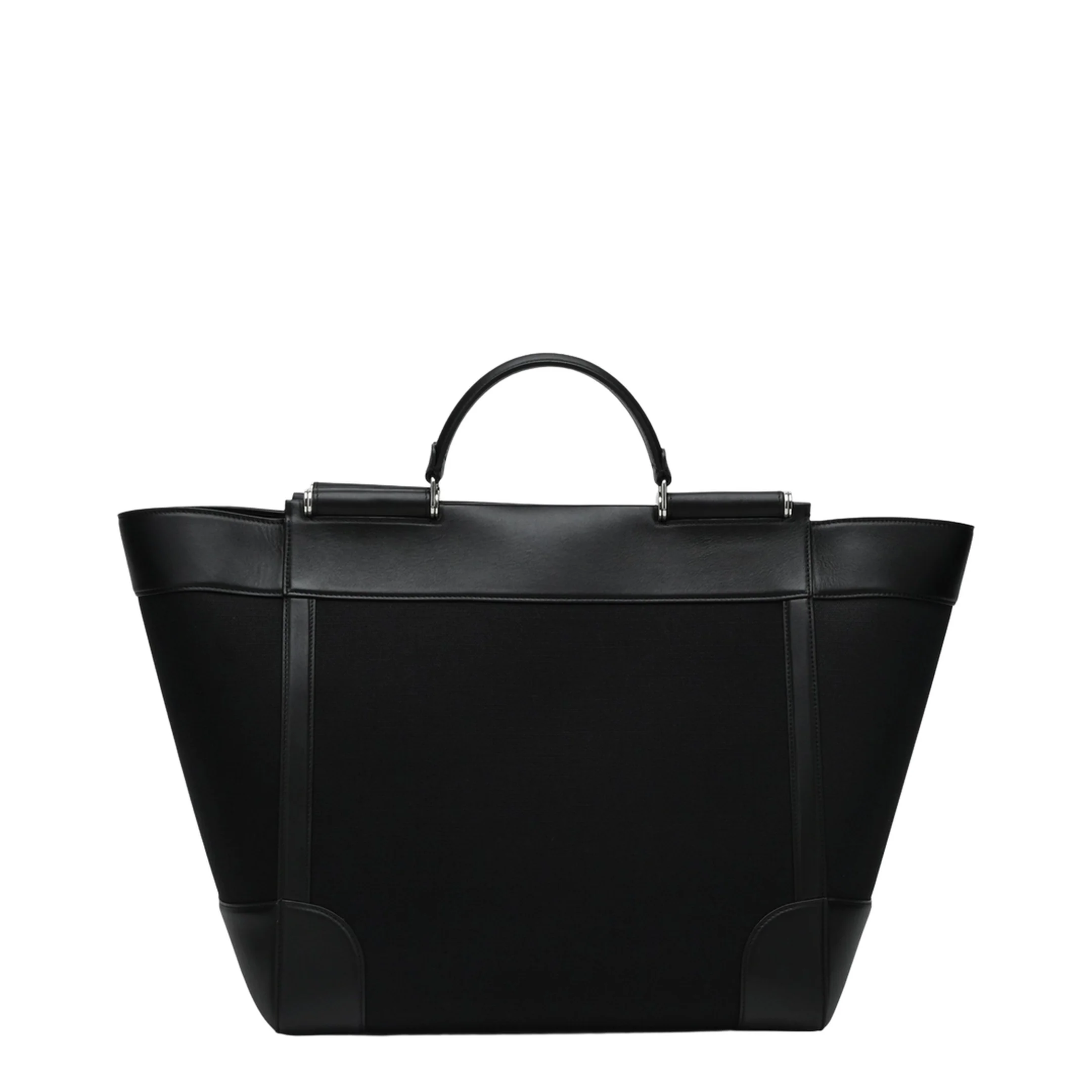 Calfskin and Panama Bag in Black - Image 2