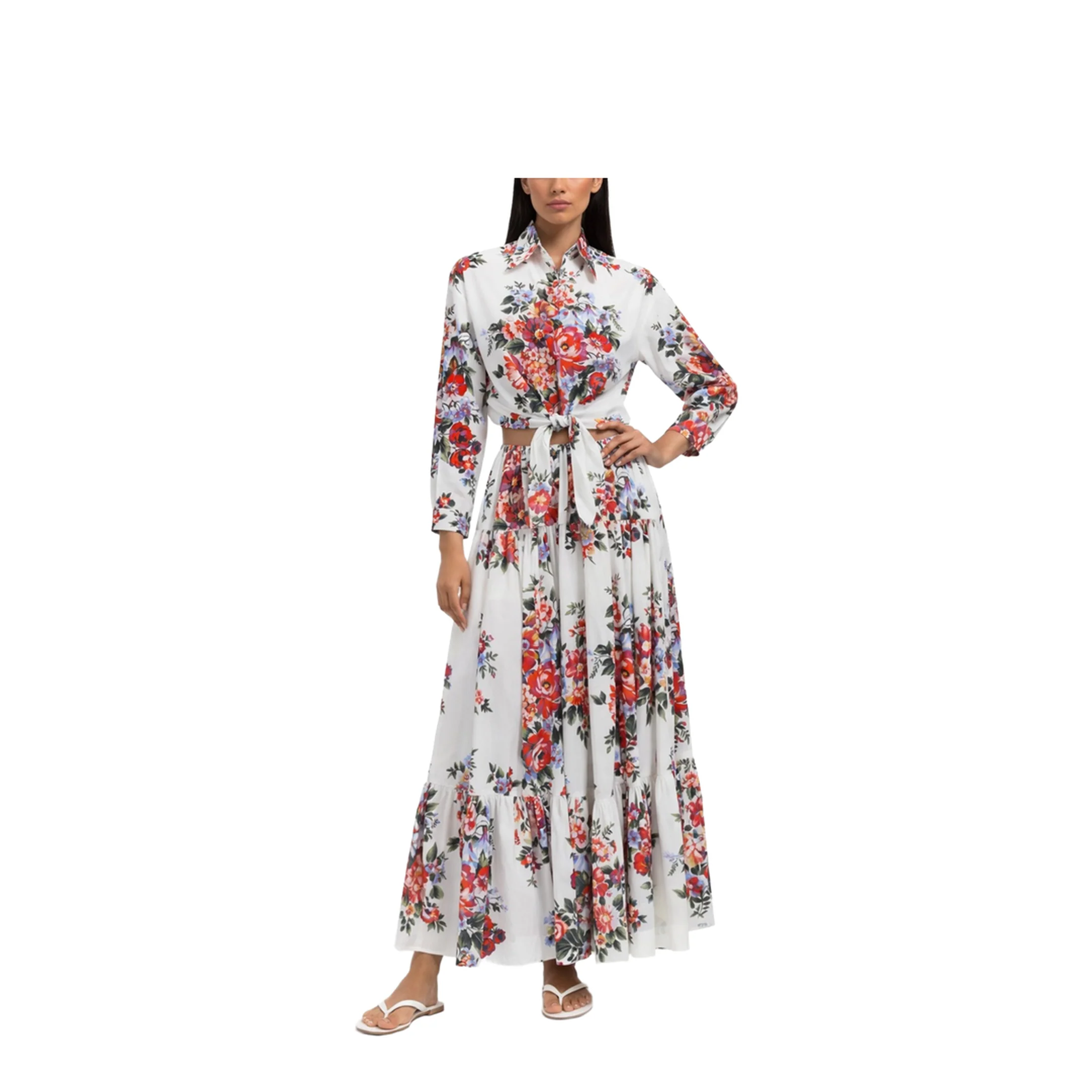 Floral Print Crop Shirt - Image 2