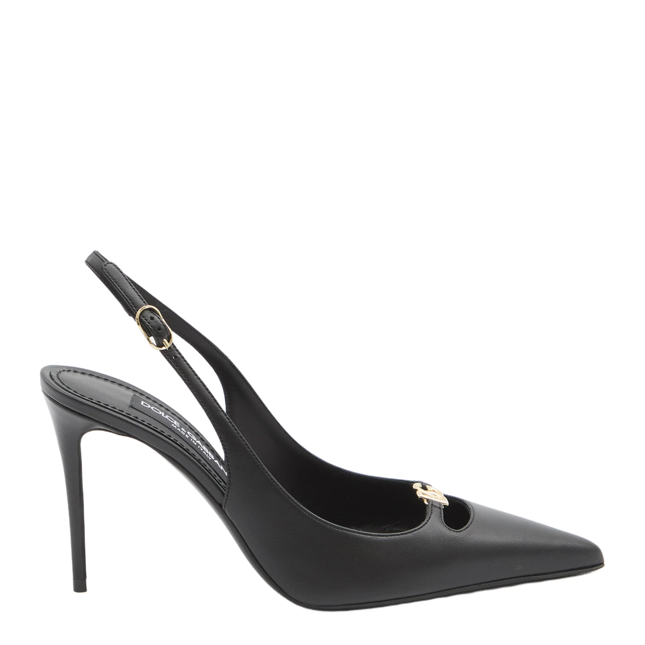 Leather Pump With Metal Dg Logo