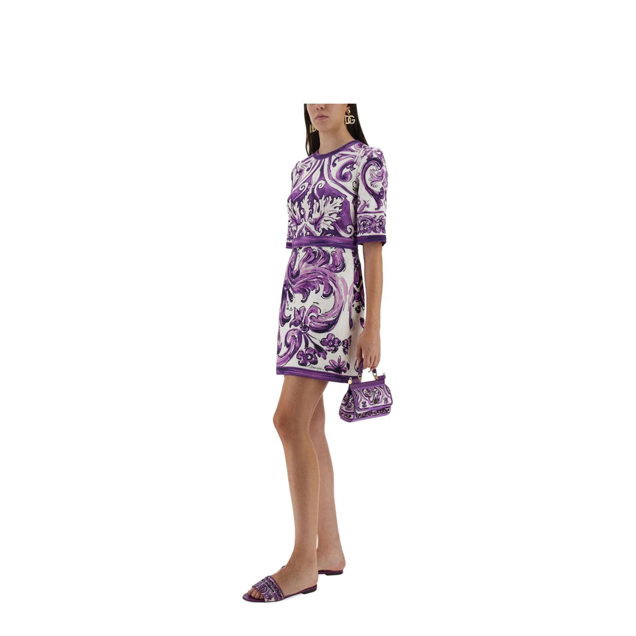 Majolica Print Mini Dress - Image 2