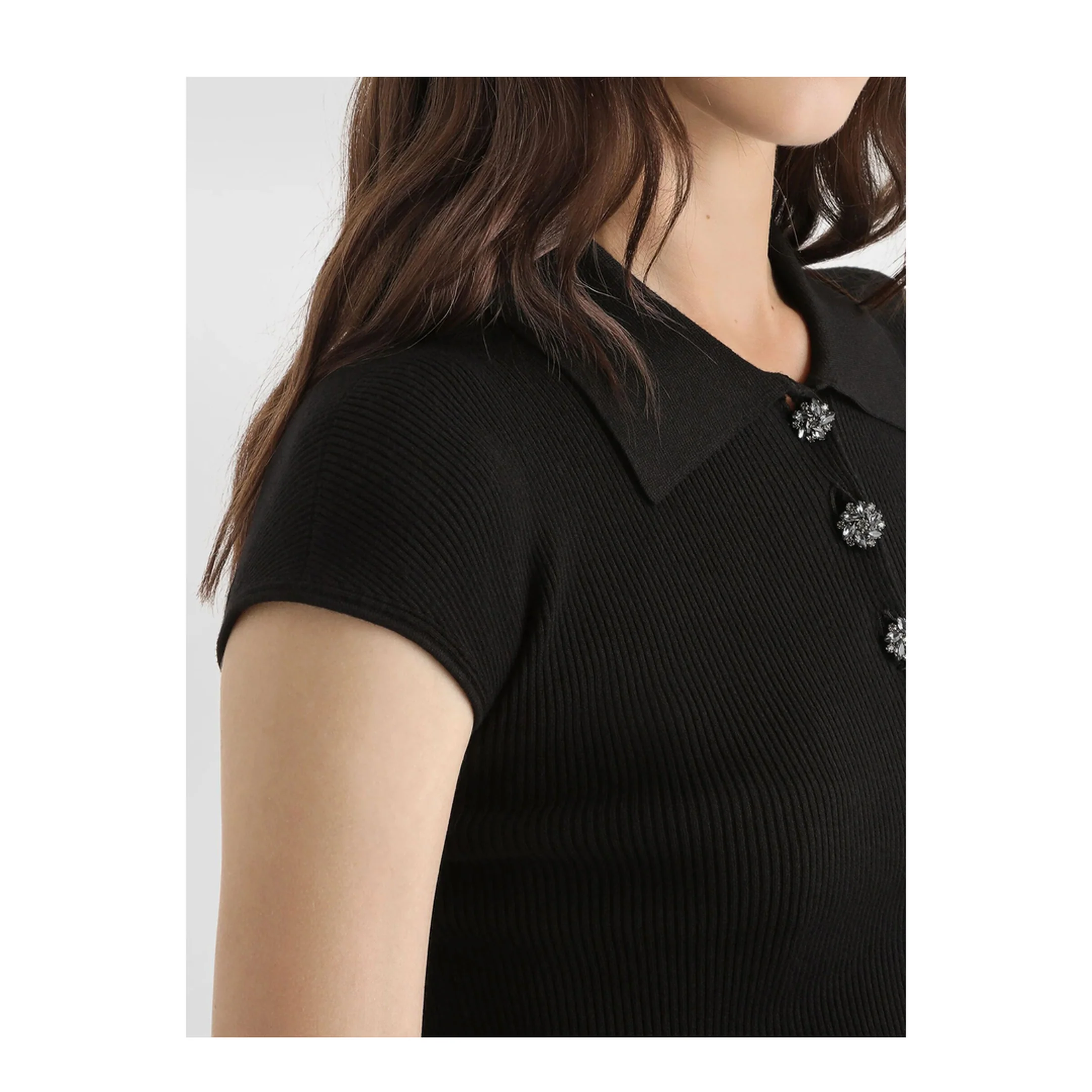 Ribbed Polo-Style Top - Image 3