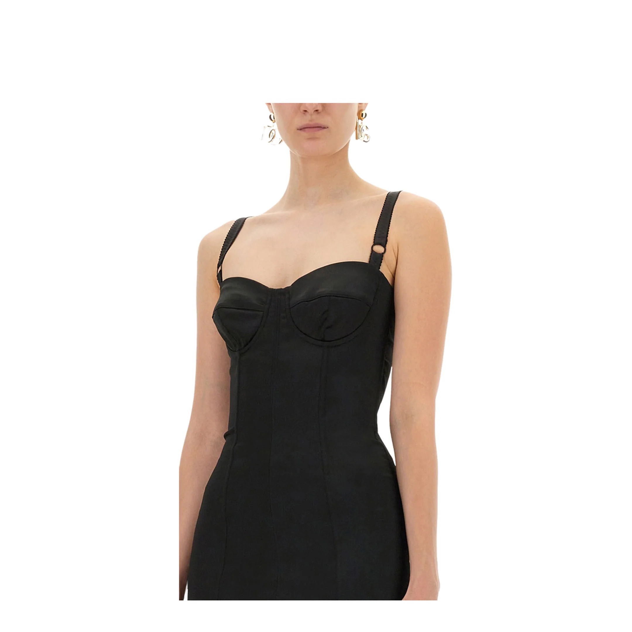 Satin Bustier Longuette Dress - Image 4