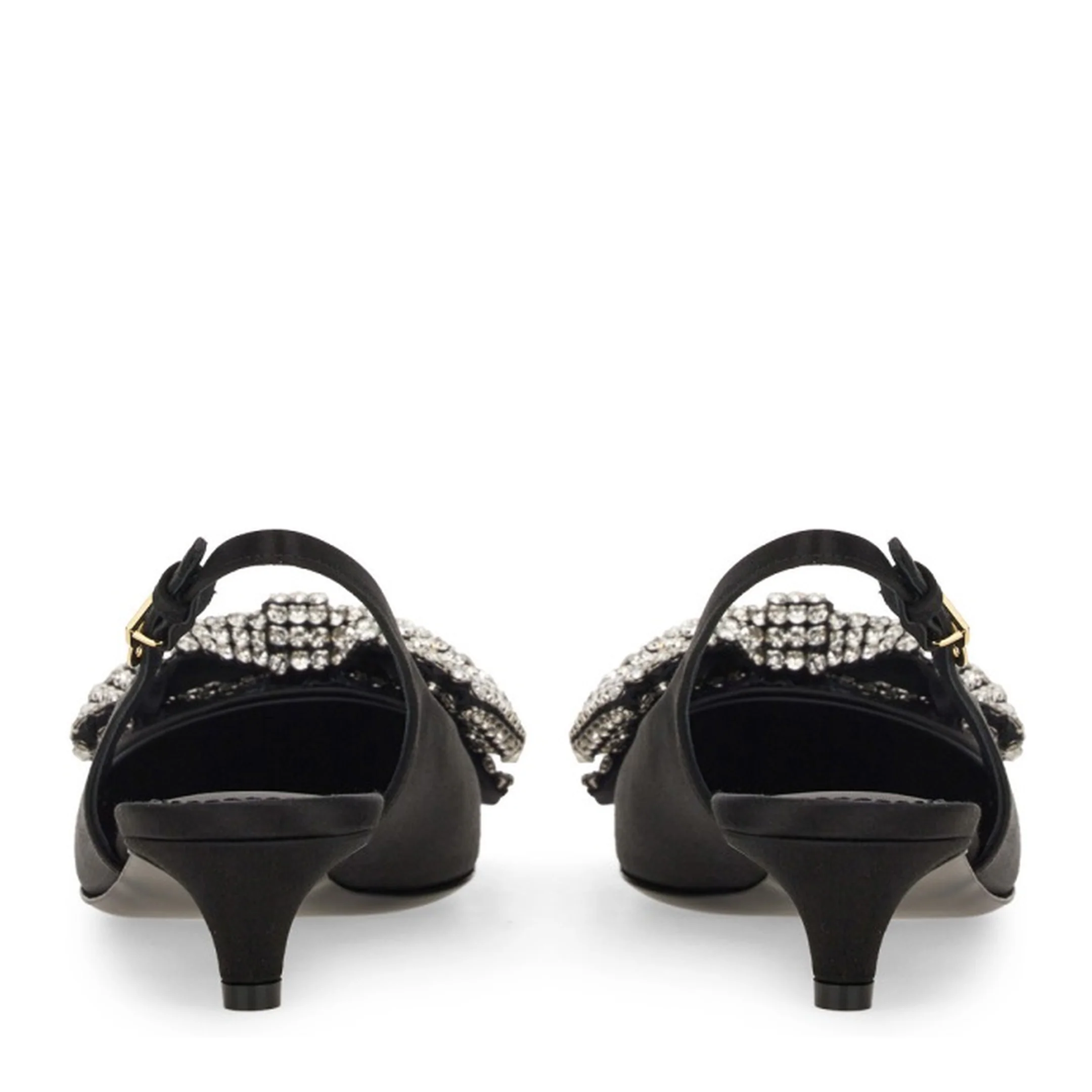 Satin Sling-Back with Rhinestone Embroidery - Image 5