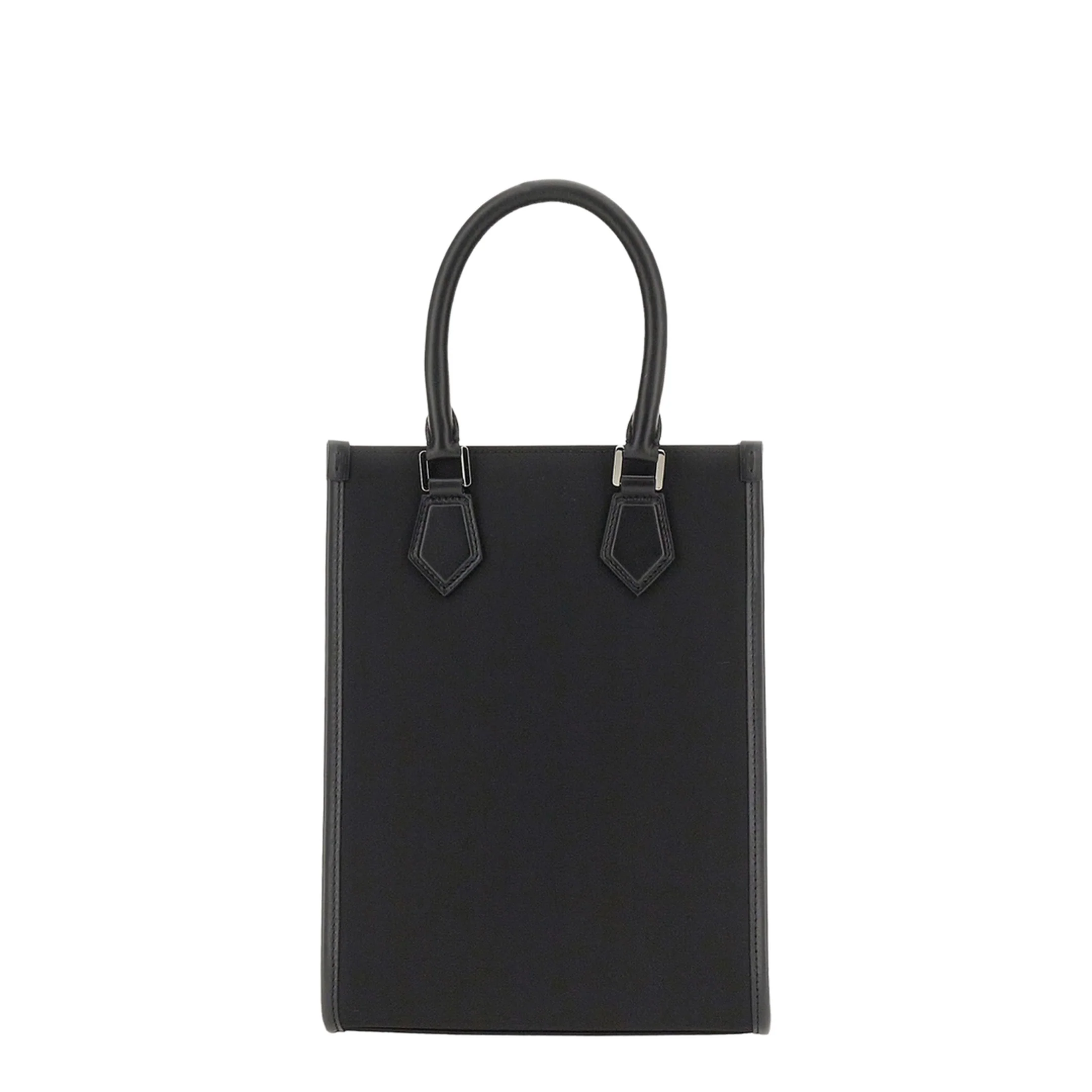 Small Nylon Bag with Rubberized Logo in Black - Image 4