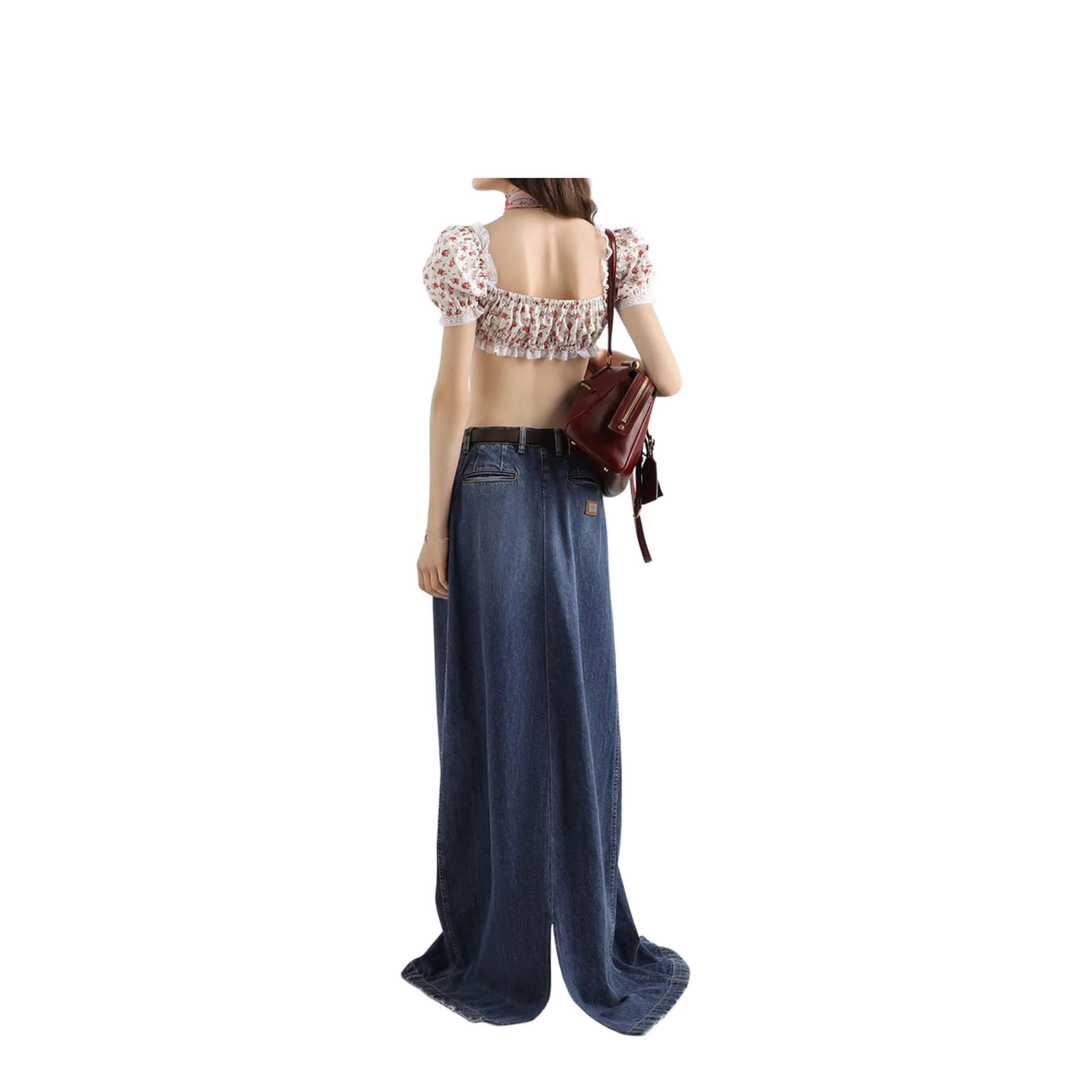 Small Rose-Print Poplin Top in Multicolor - Image 3