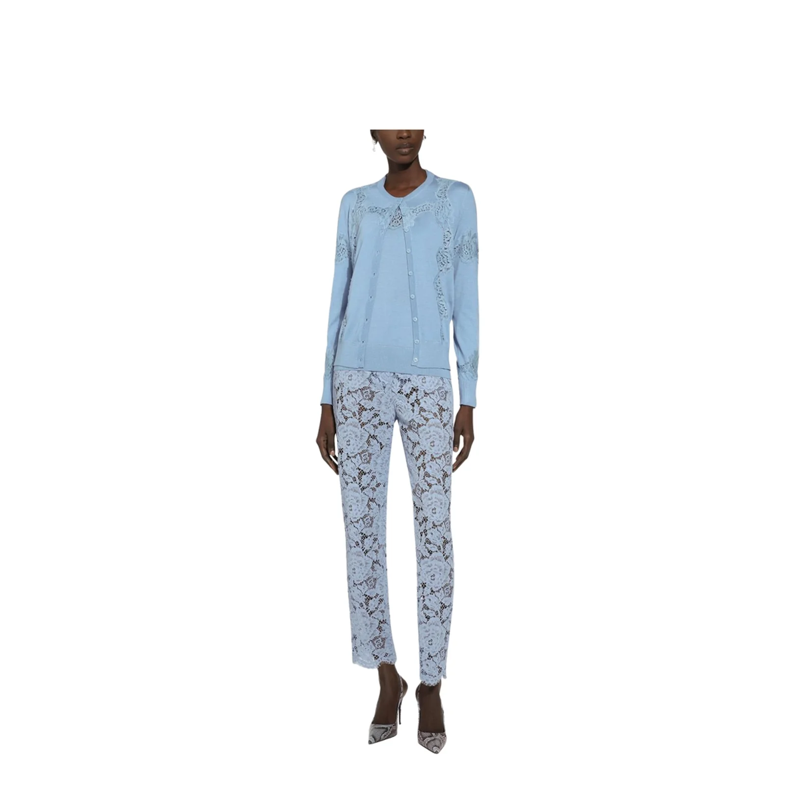 Tailored Floral Cordonetto Lace Pants - Image 3