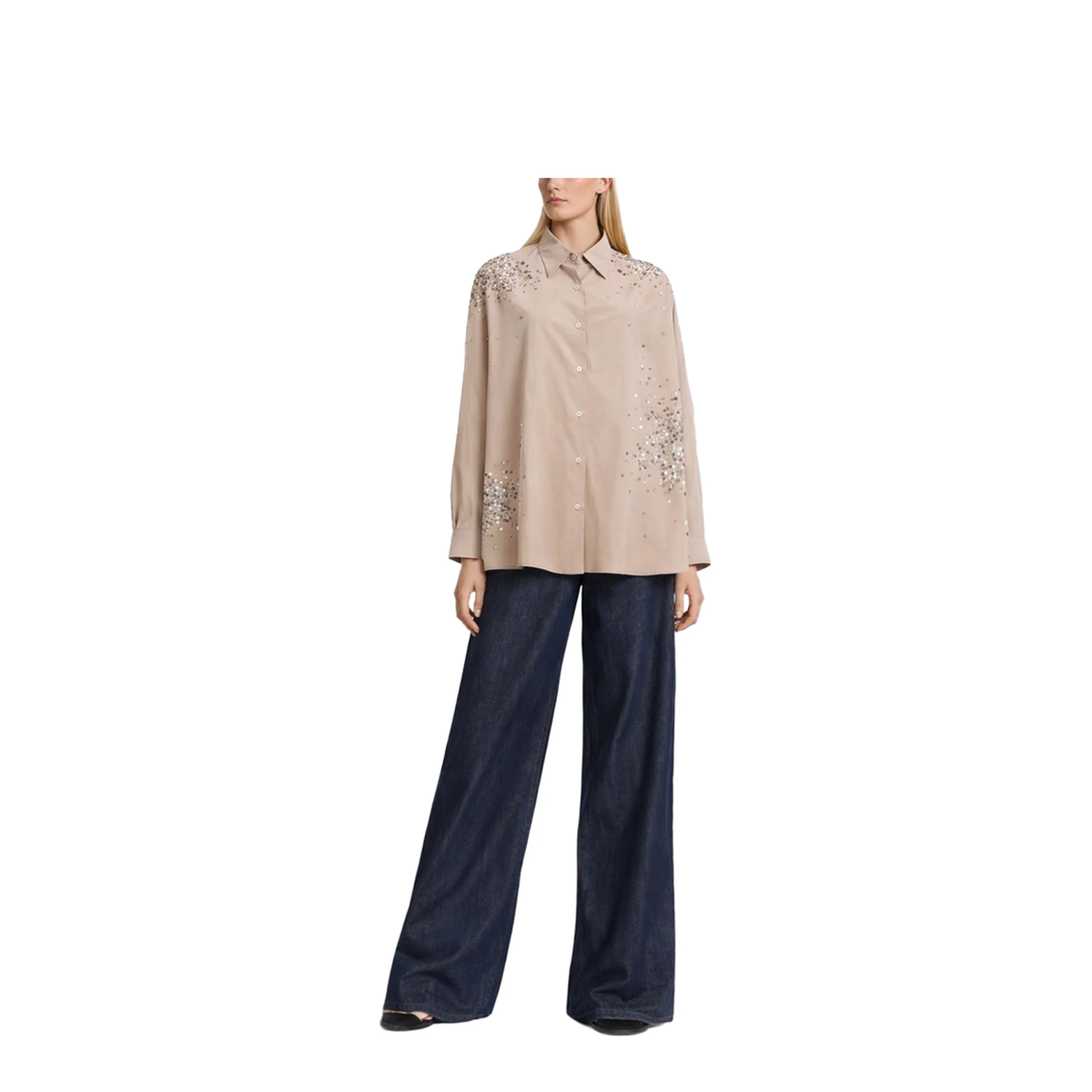 Casia Oversized Shirt in Embroidered Poplin - Image 2