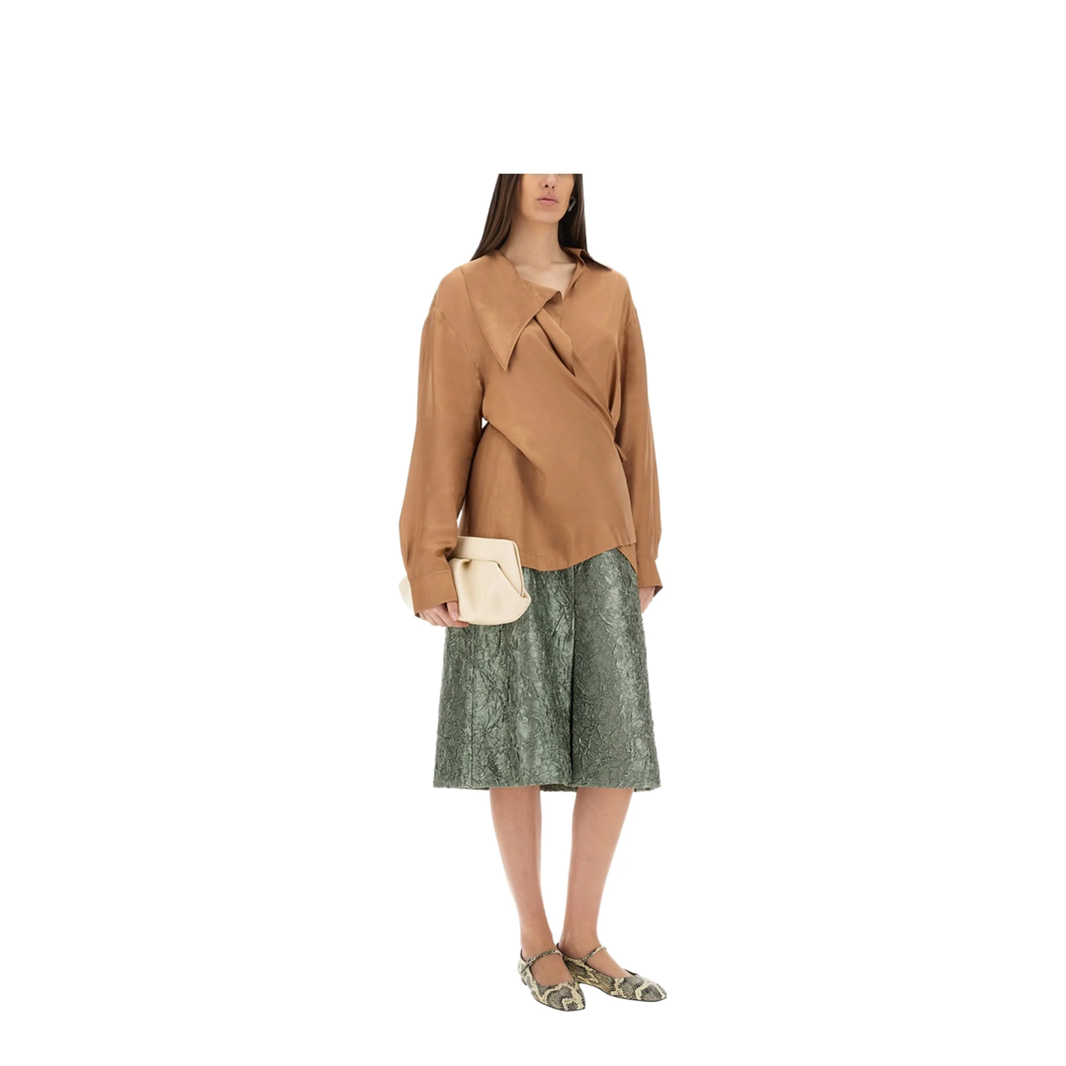 Ruched Satin Midi Skirt - Image 2