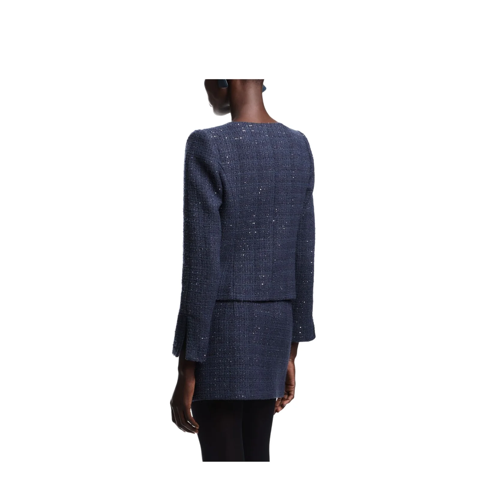 Lurex Tweed Zip-Up Jacket with Micro Sequins - Image 5