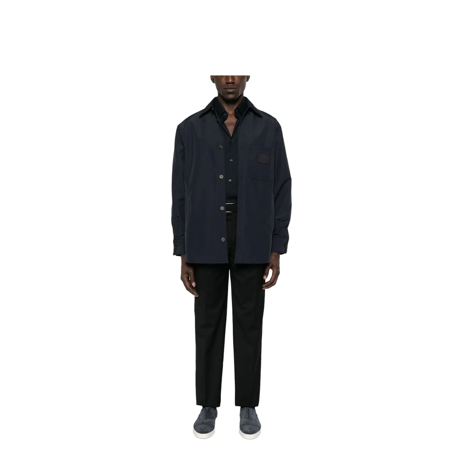 Nylon Shirt Jacket with Patch Pocket - Image 5