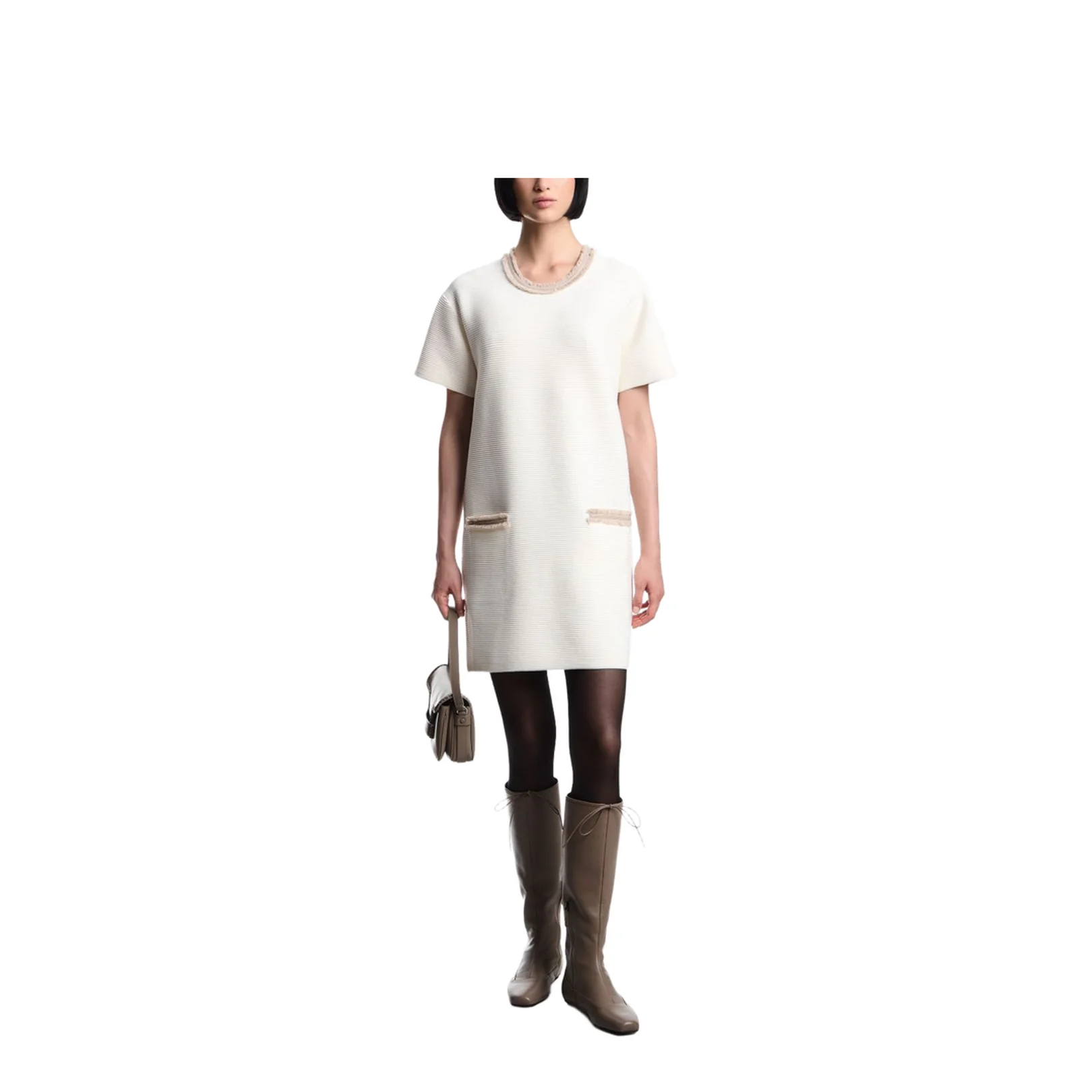 Ottoman Fabric Dress with Fringed Details - Image 3