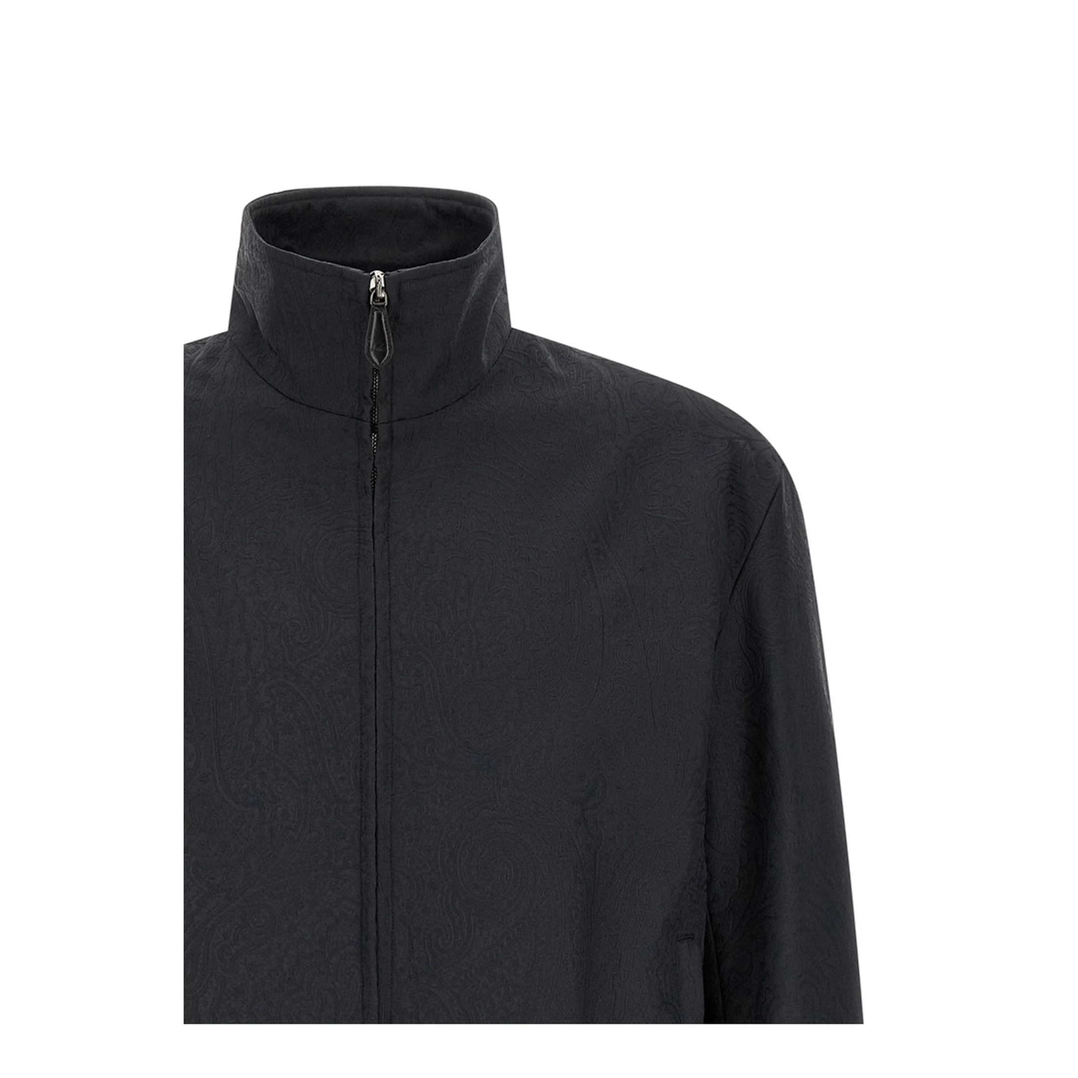 Arnica Motif Turtleneck Jacquard Jacket - Navy - Image 3