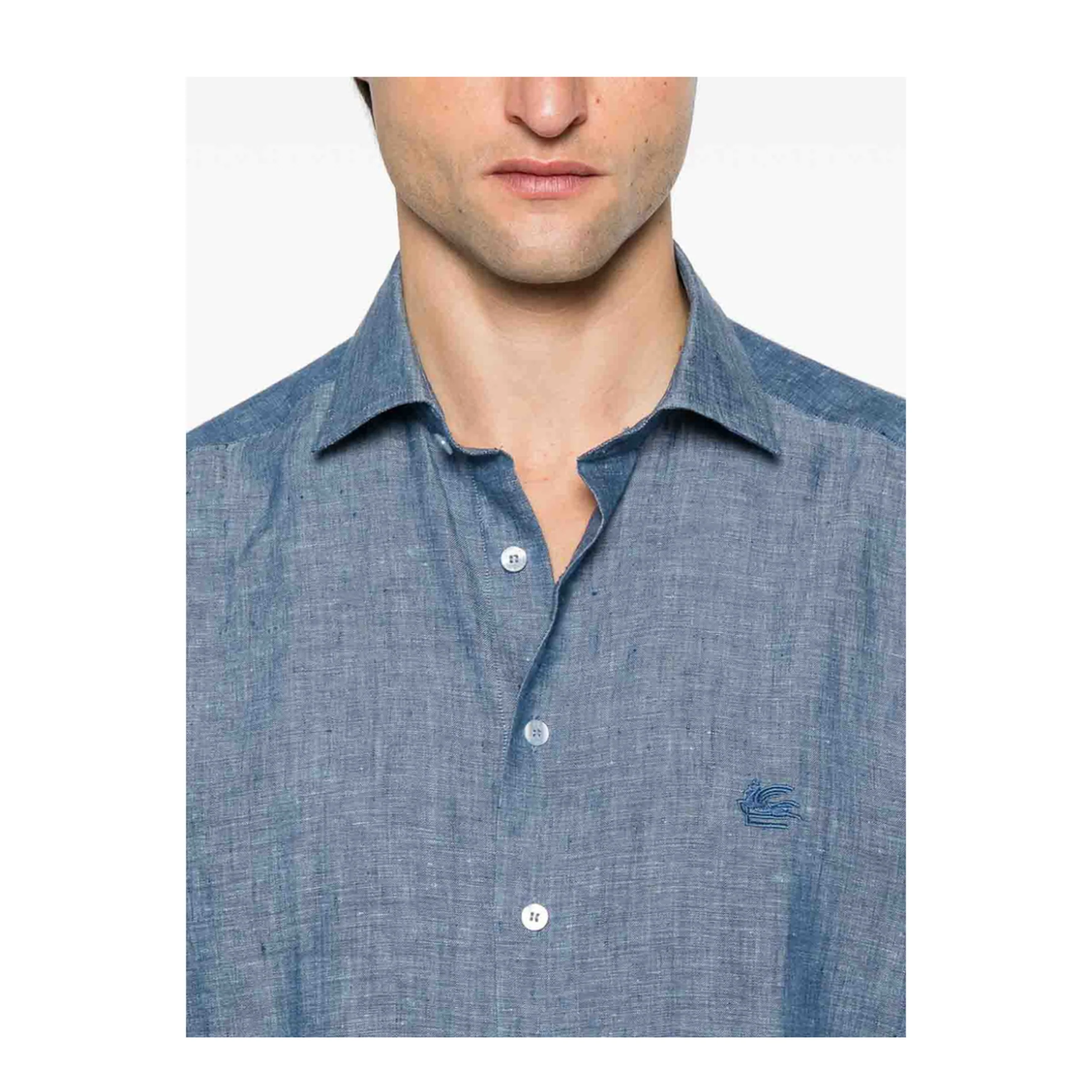 Pegaso Linen Shirt - Light Blue - Image 5