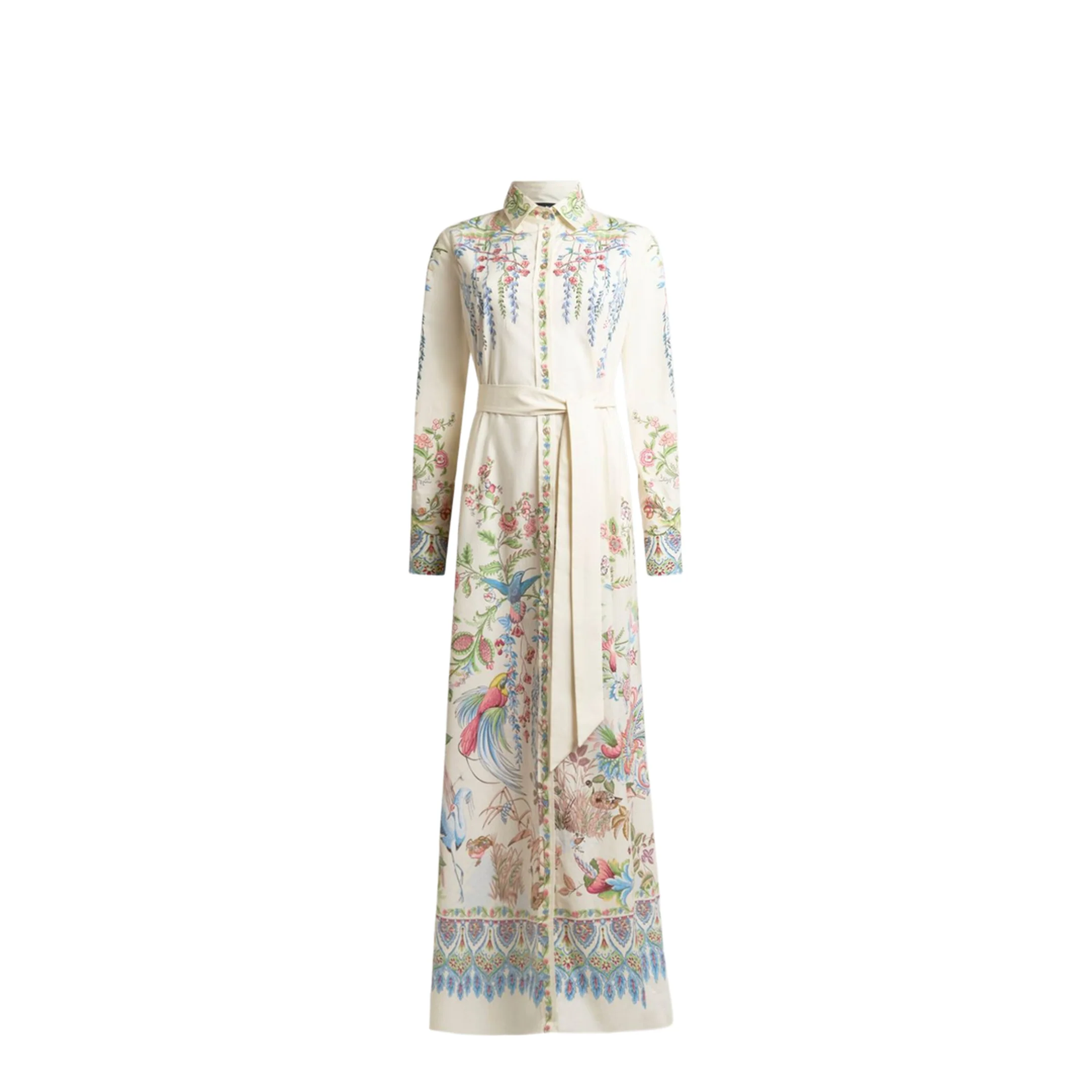 Flora and Fauna Print Long Dress - Multicolor - Image 5
