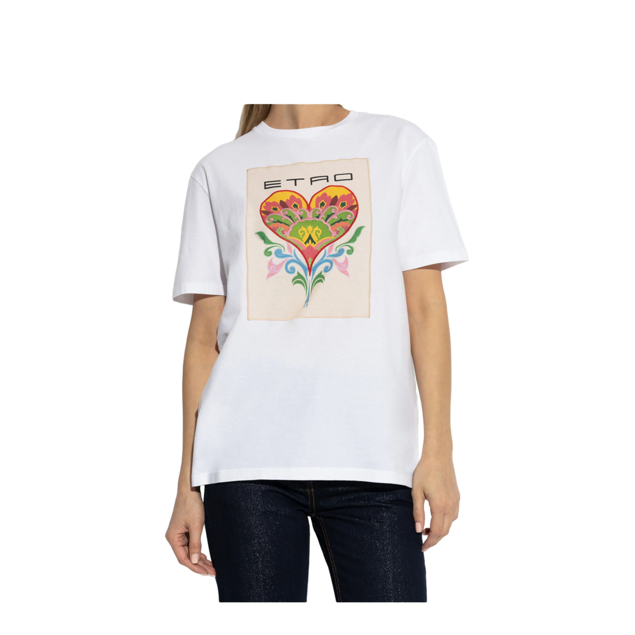 Cotton T-Shirt with Print and Embroidery - Image 2