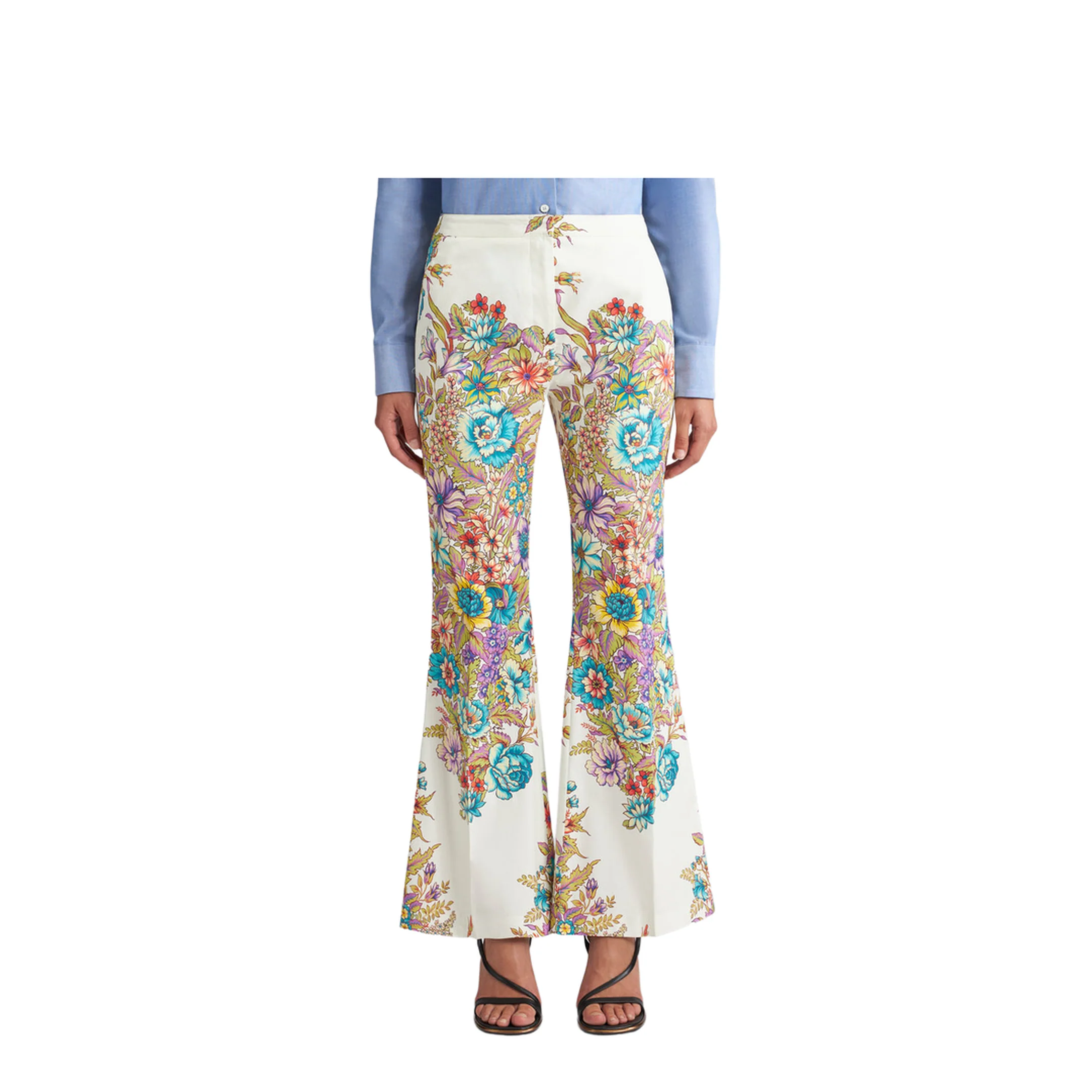 Floral Pattern Flared Pants - Image 3