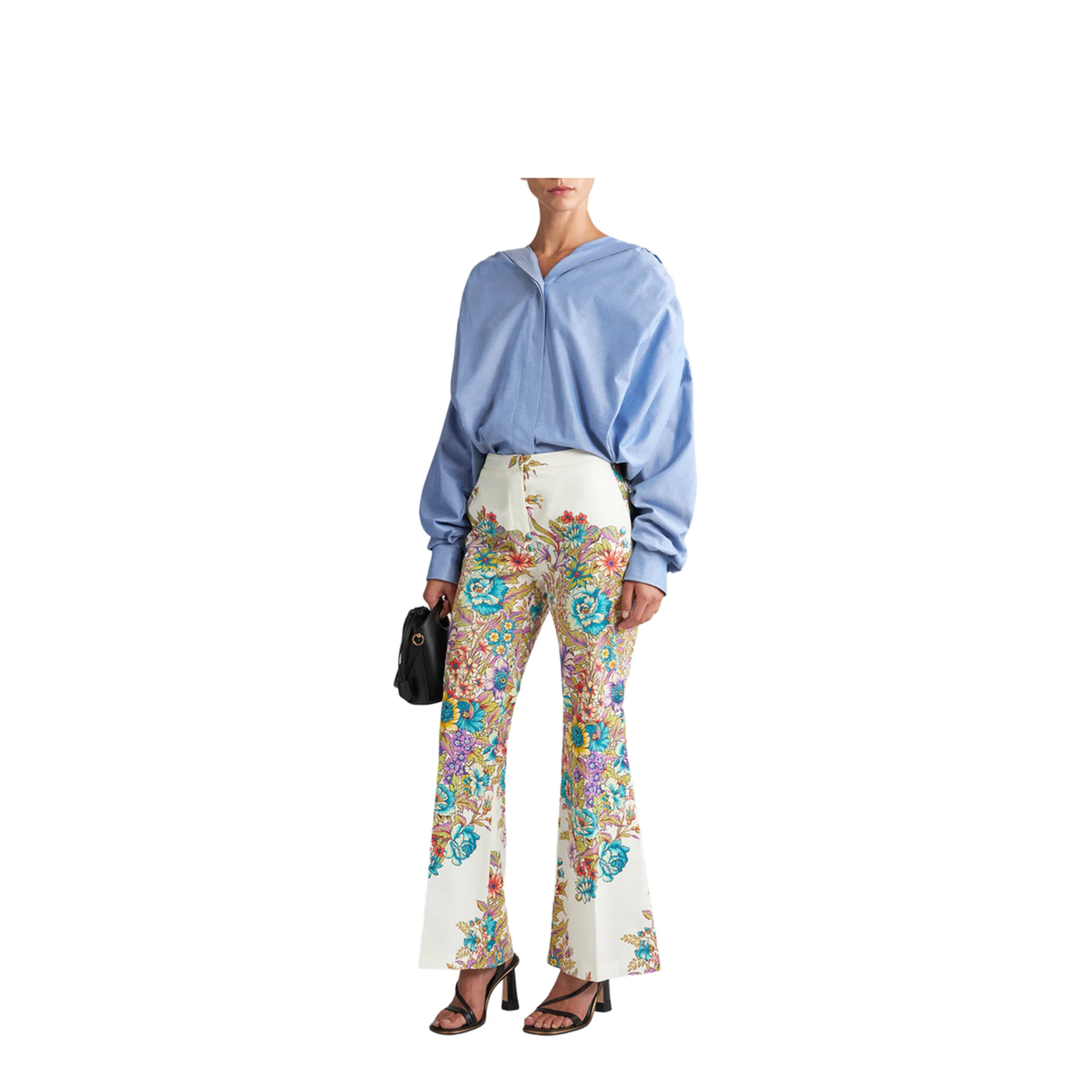 Floral Pattern Flared Pants - Image 5