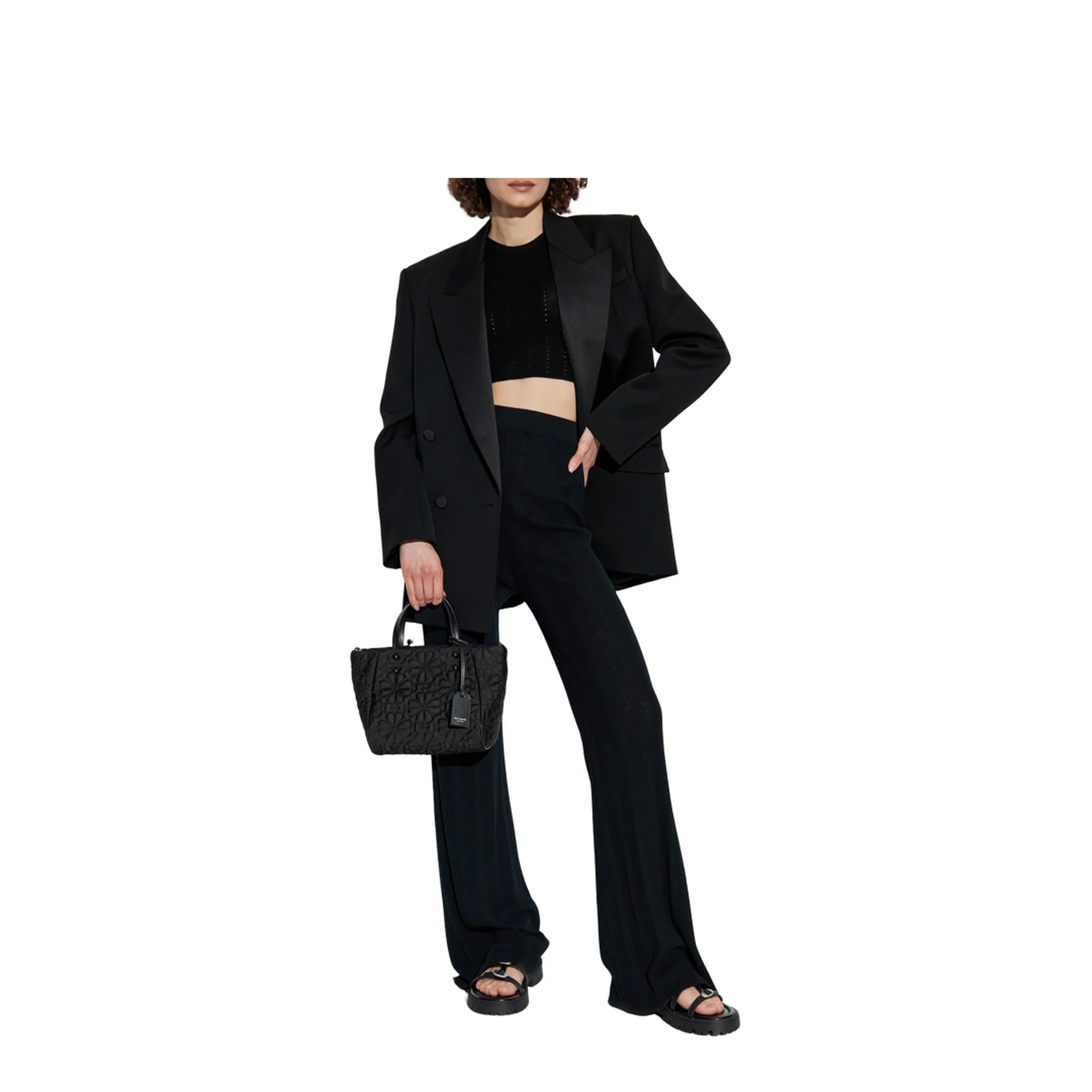 Knitted Crop Top Black - Image 4