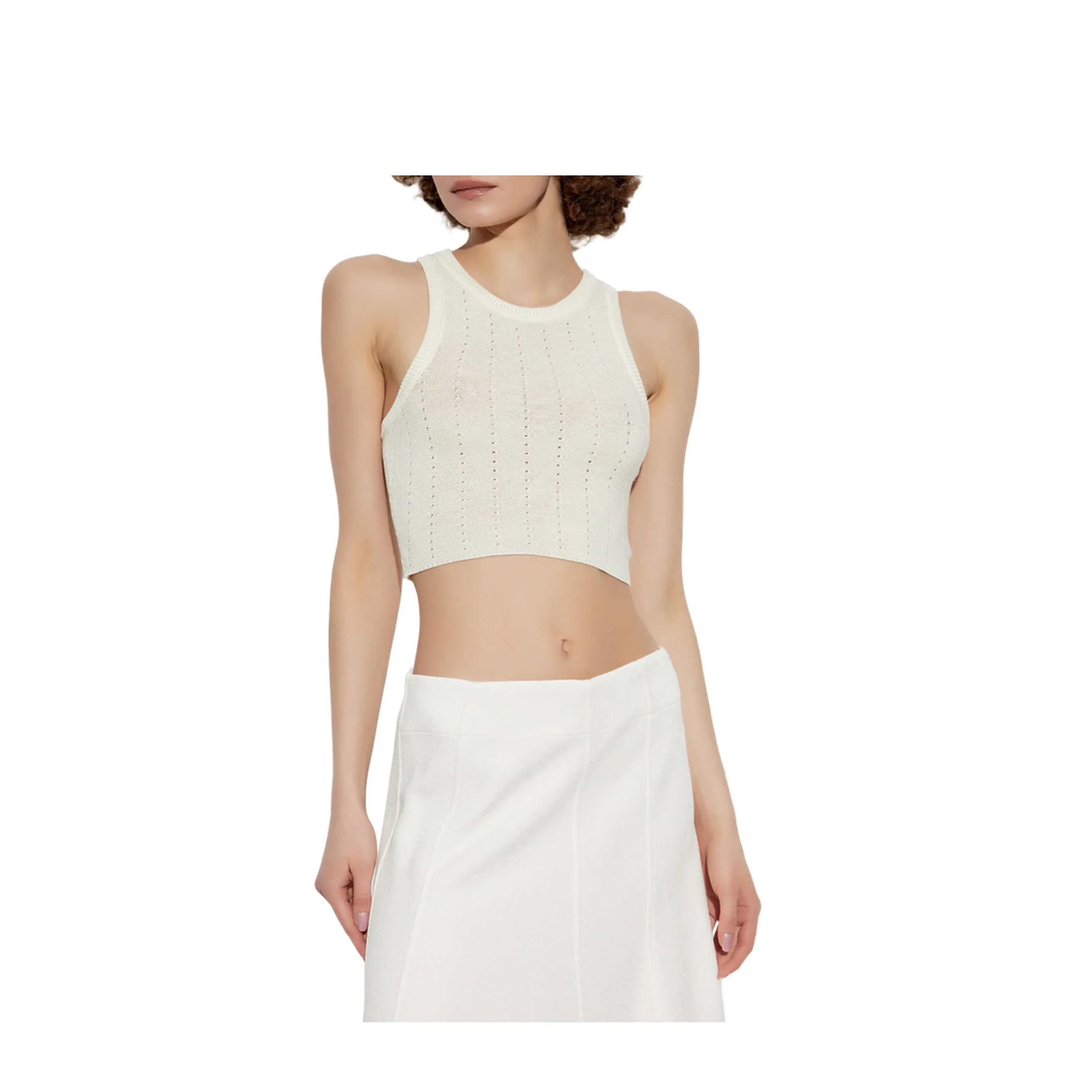 Knitted Crop Top White - Image 3