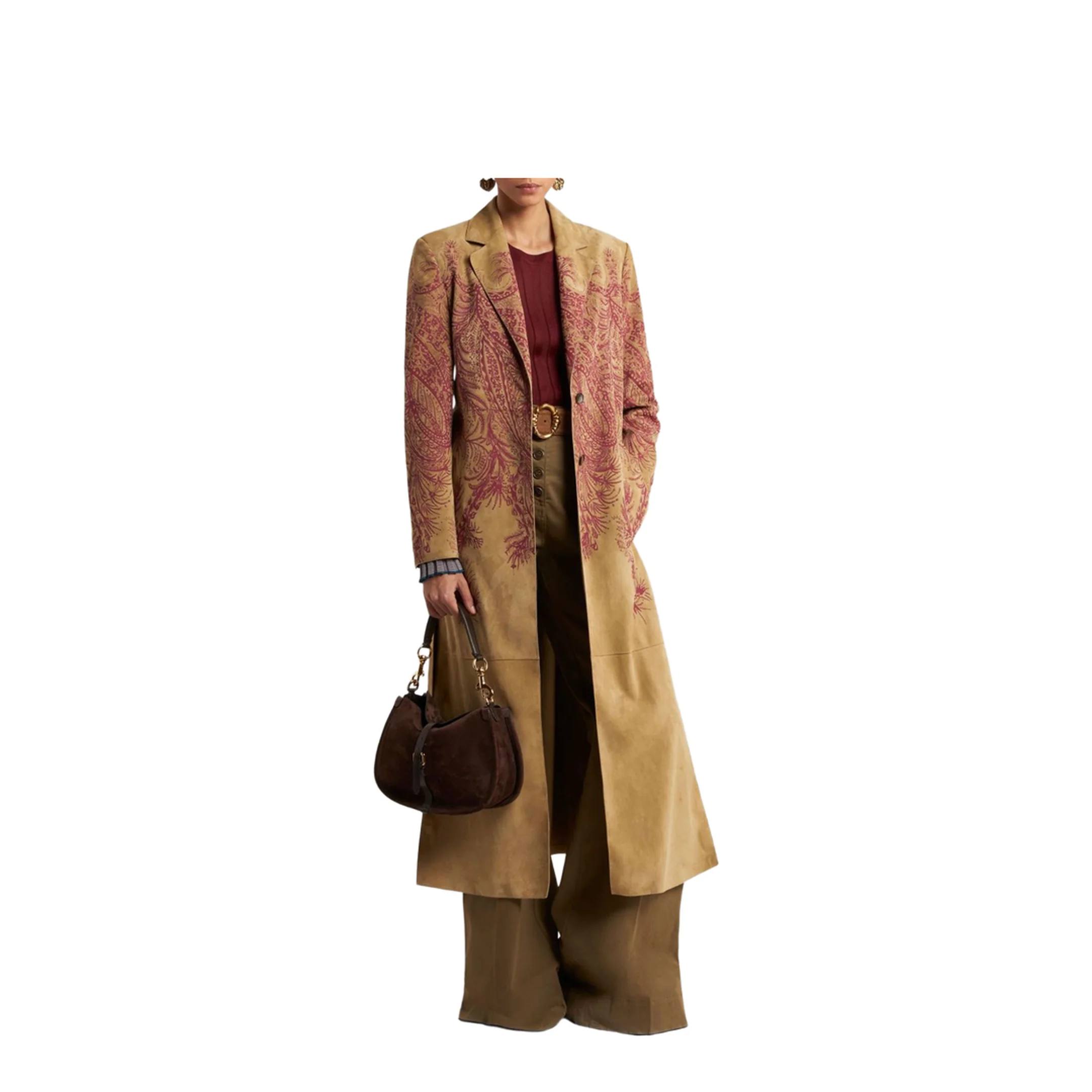 Buttoned Flared Denim Jeans Brown - Image 5
