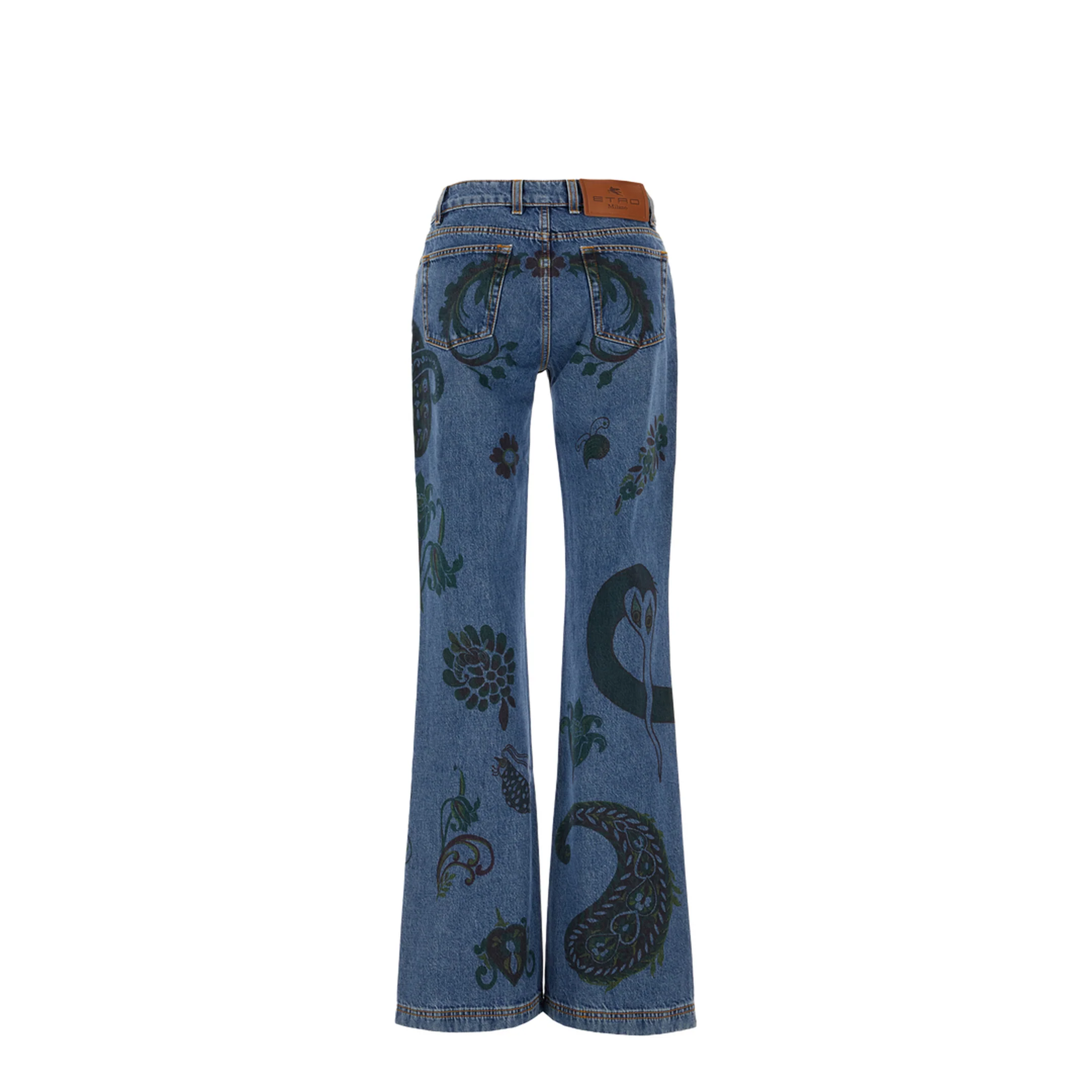 Flared Jeans Flower Bee Print - Image 2