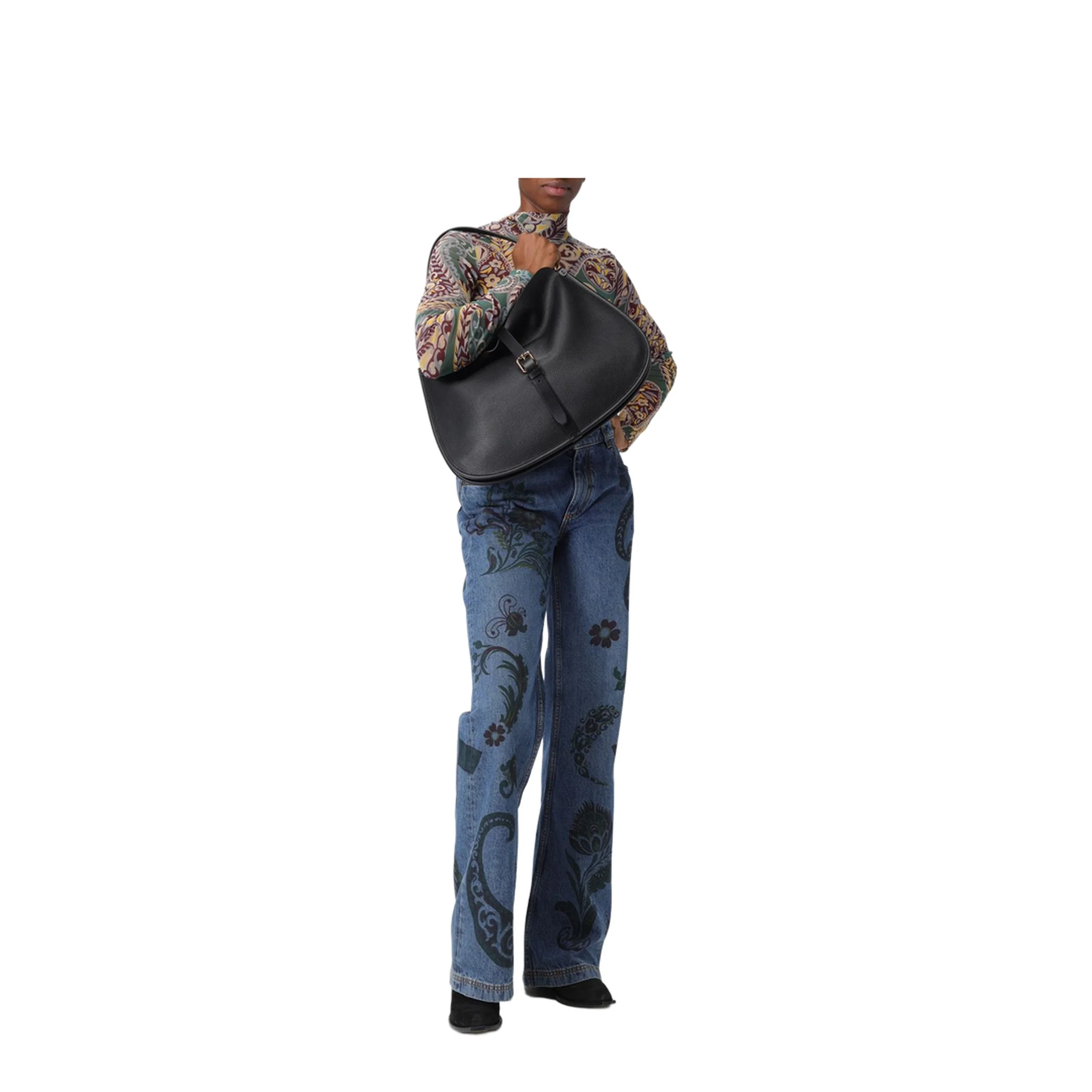 Flared Jeans Flower Bee Print - Image 5
