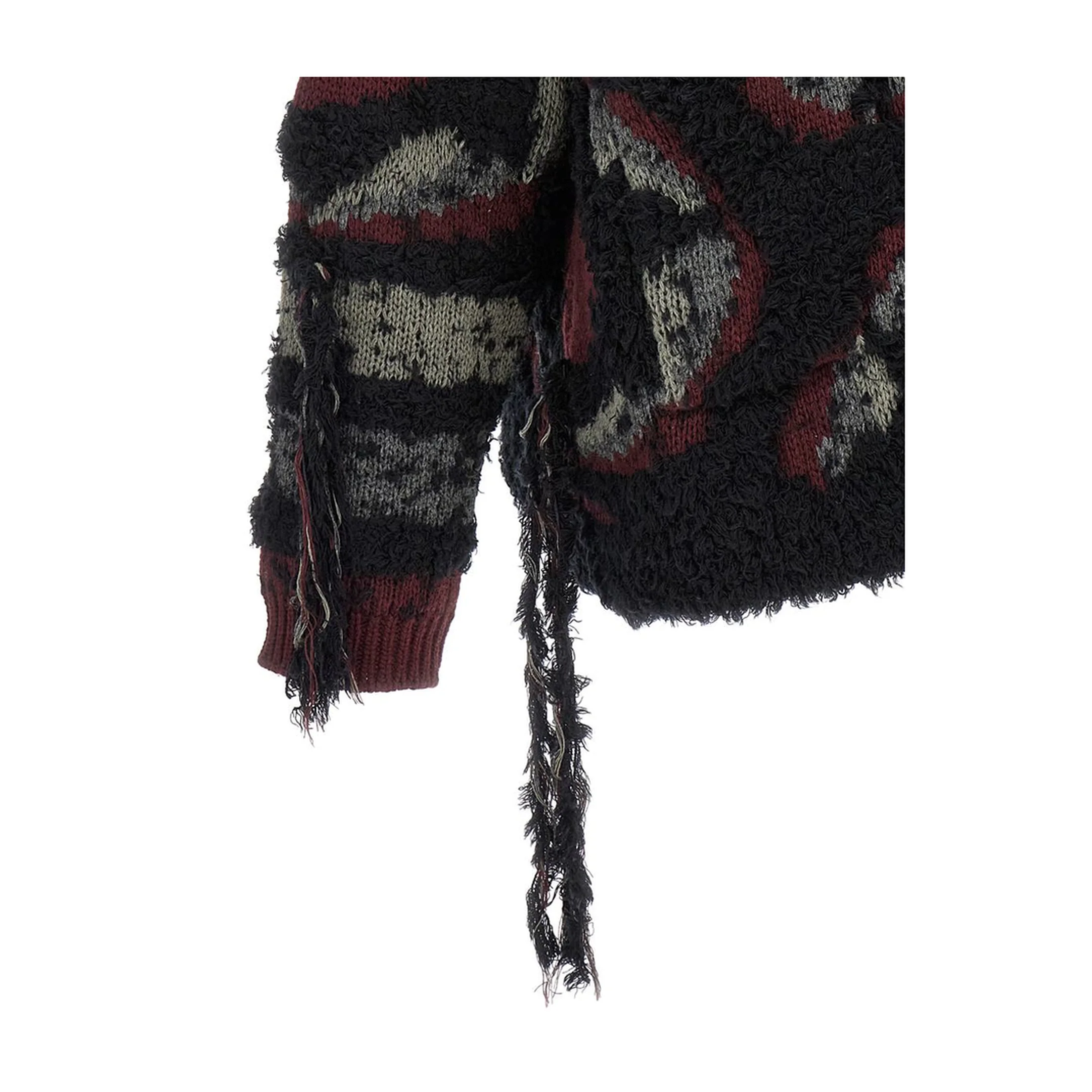 Fringed Oversized Cardigan - Image 4