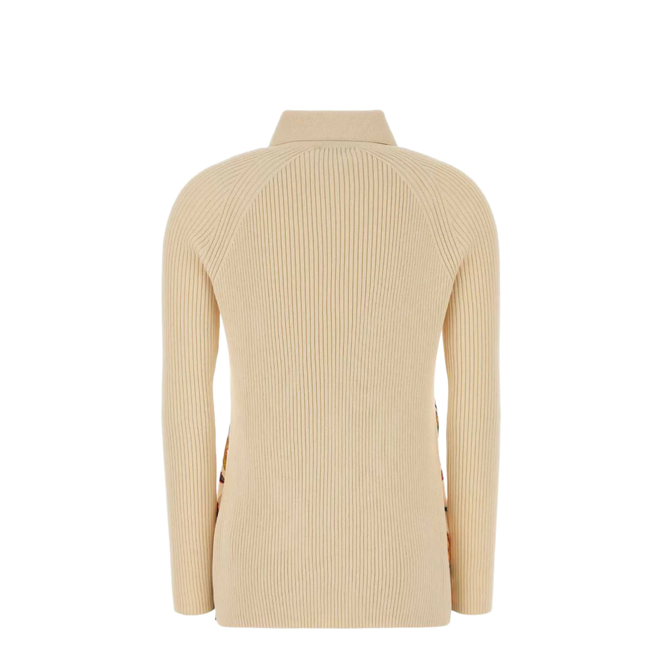 Ivory Knit and Silk Polo Shirt - Image 2