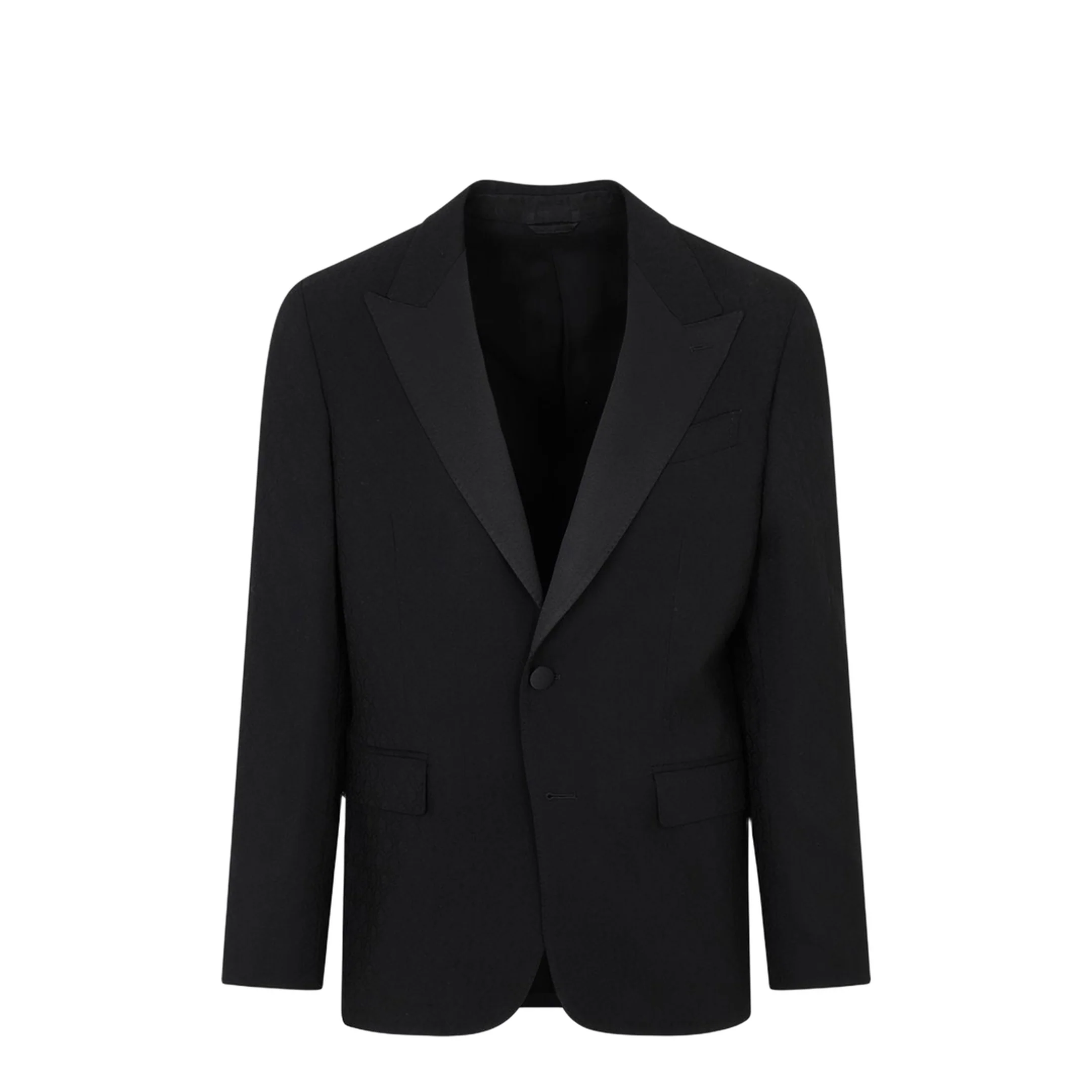 Black Stretch Wool Blazer - Image 3