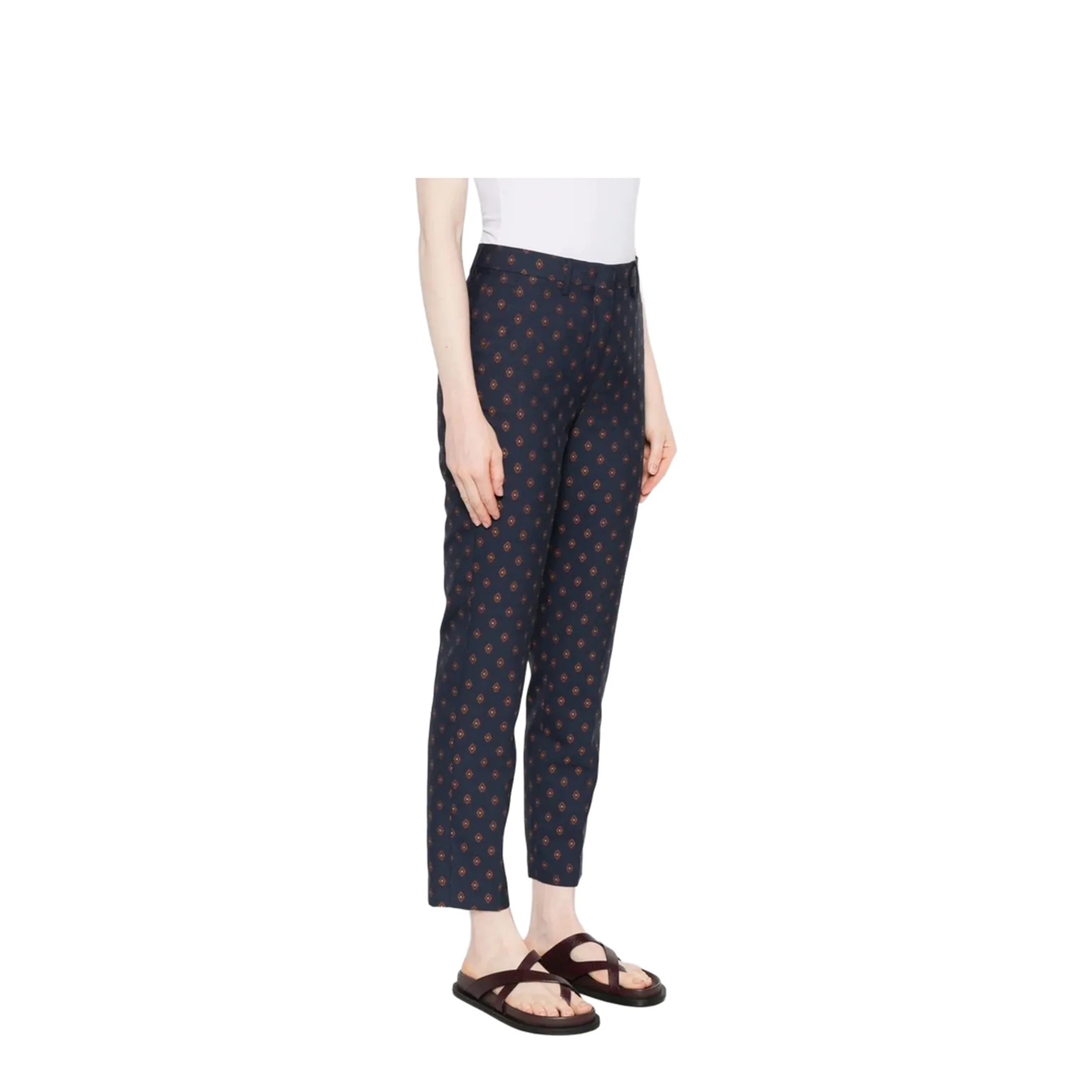 Jacquard Wool Blend Cigarette Trousers - Image 3