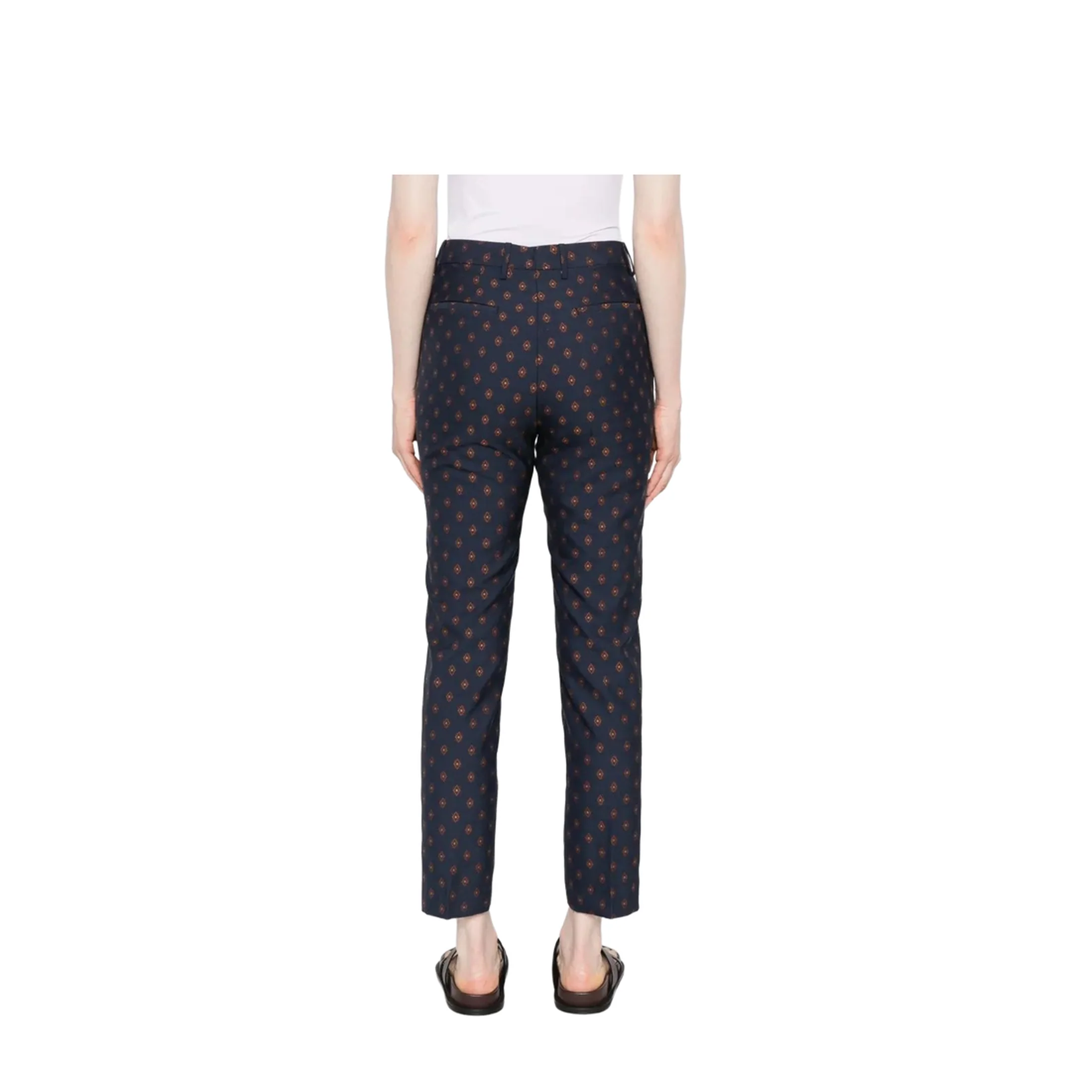Jacquard Wool Blend Cigarette Trousers - Image 4