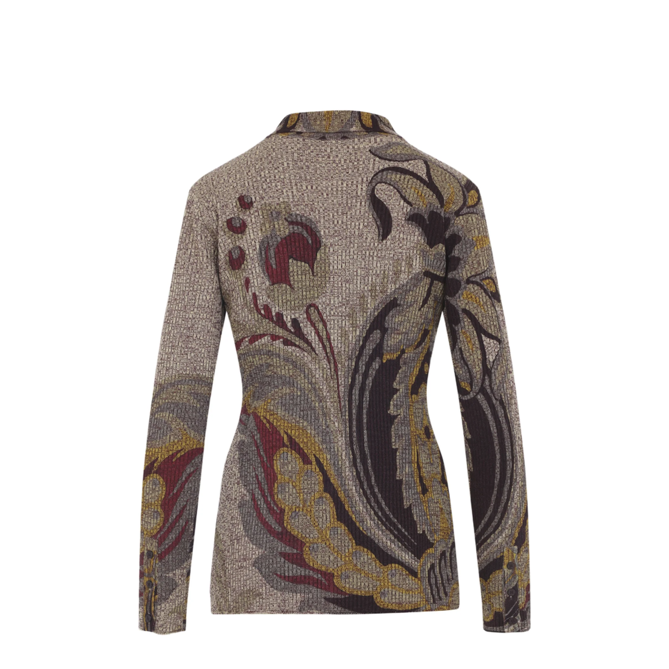 RIBBED WOOL CARDIGAN DAFFODIL MOTIF - Image 4