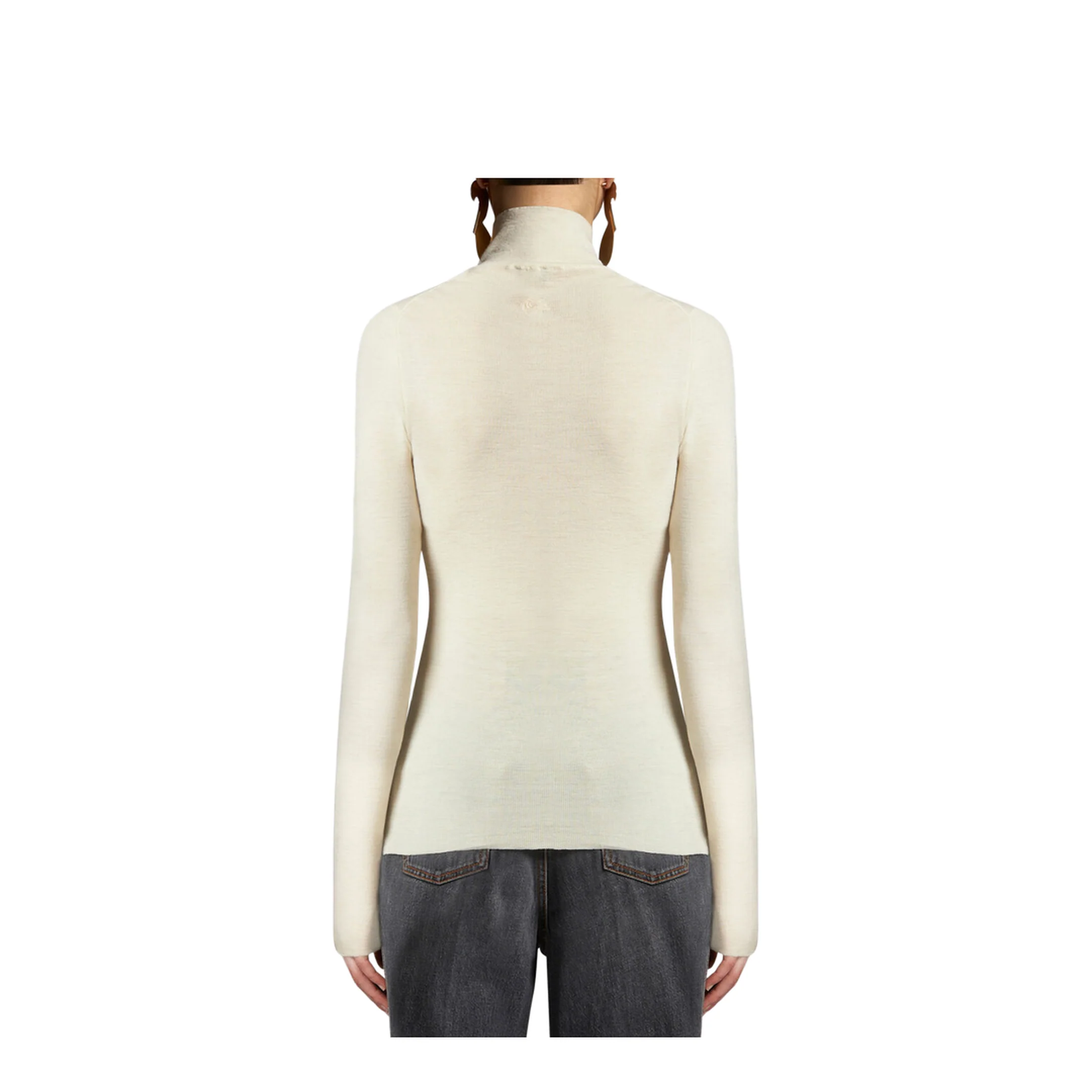 Wool Turtleneck Sweater - White - Image 4