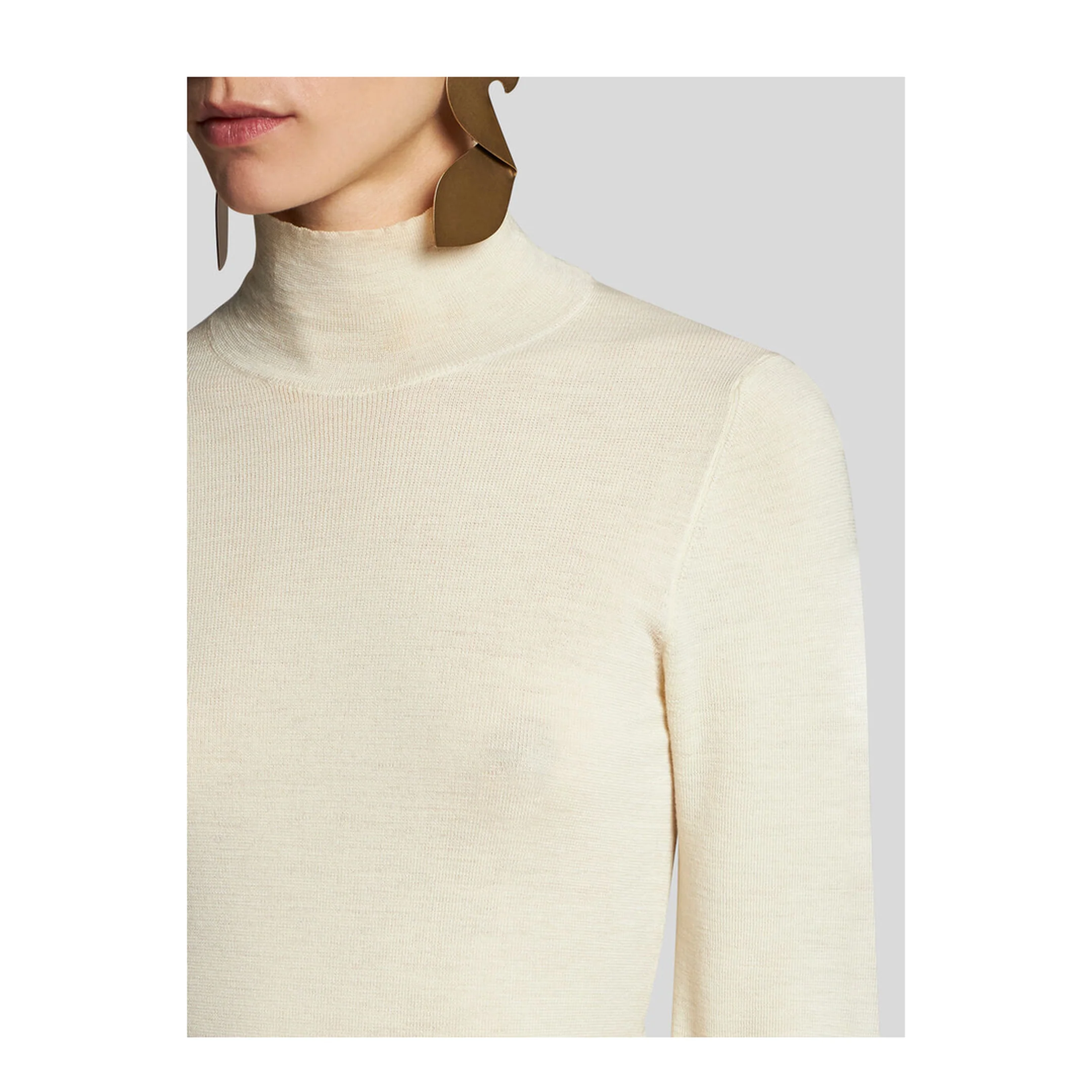 Wool Turtleneck Sweater - White - Image 5