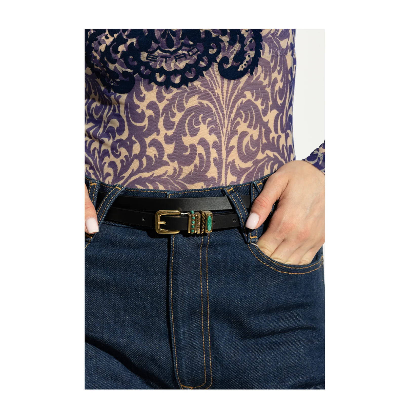 Leather Belt Jewel Stones - Image 2
