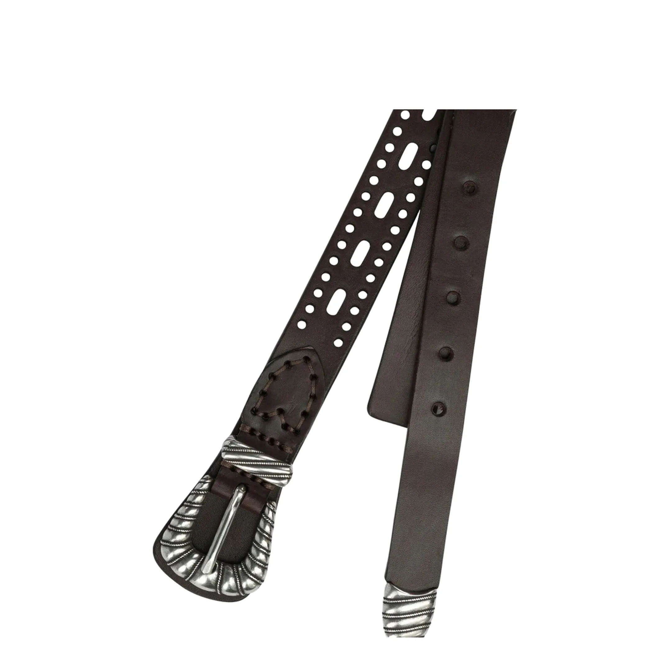 Leather Belt Perforated Details - Image 2