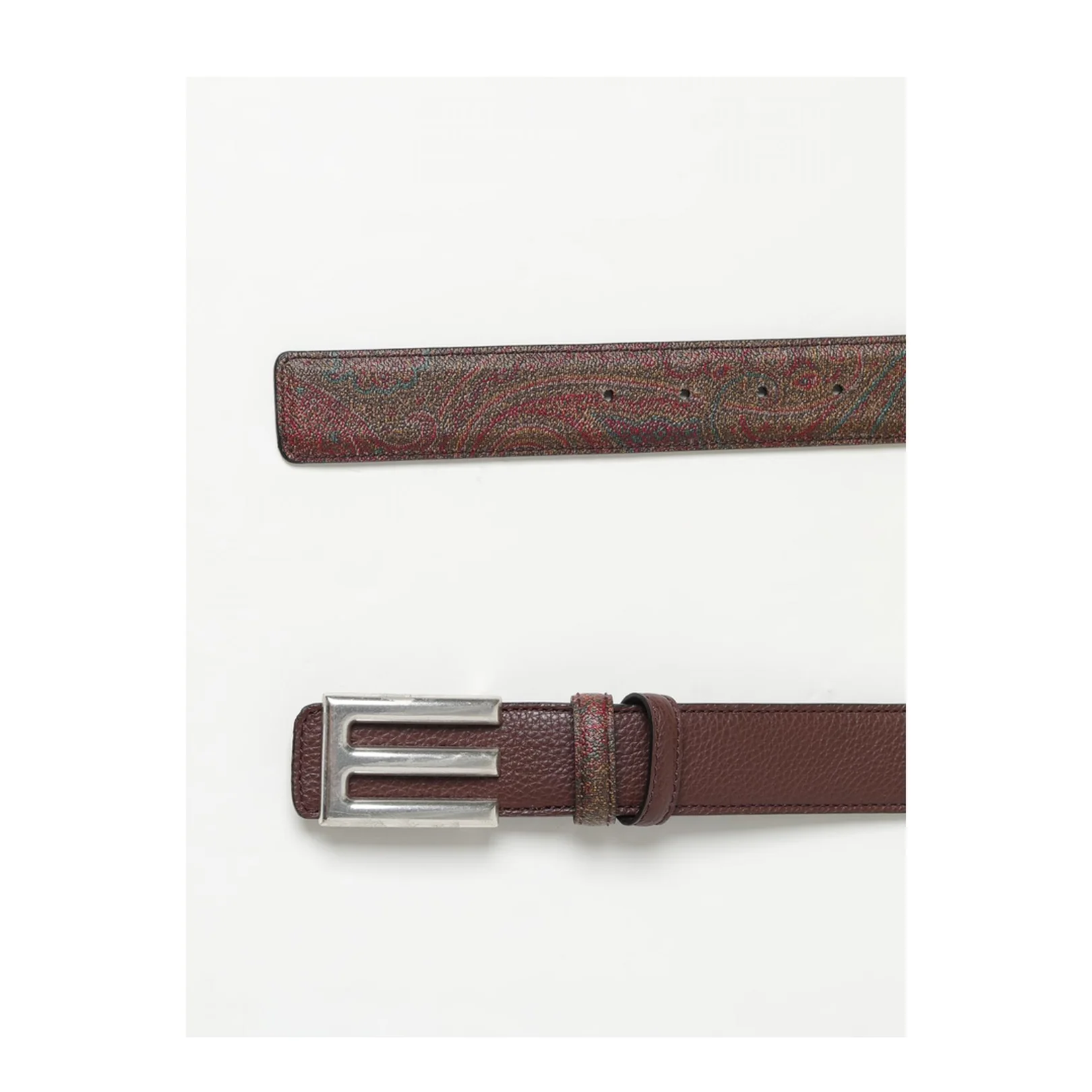 Logo Buckled Paisley Print Reversible Belt - Image 4