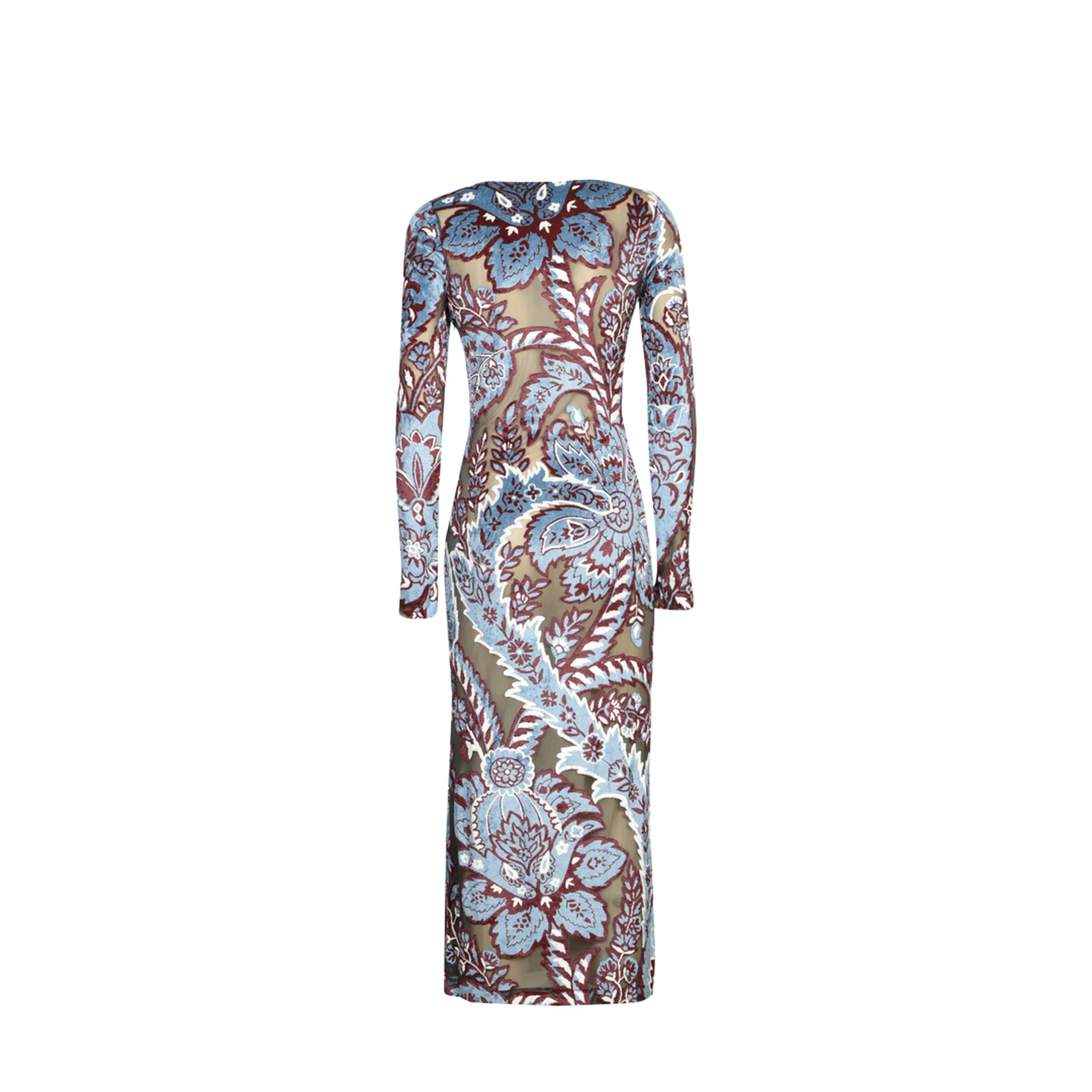 Floral Motif Long Sleeve Midi Dress - Image 2
