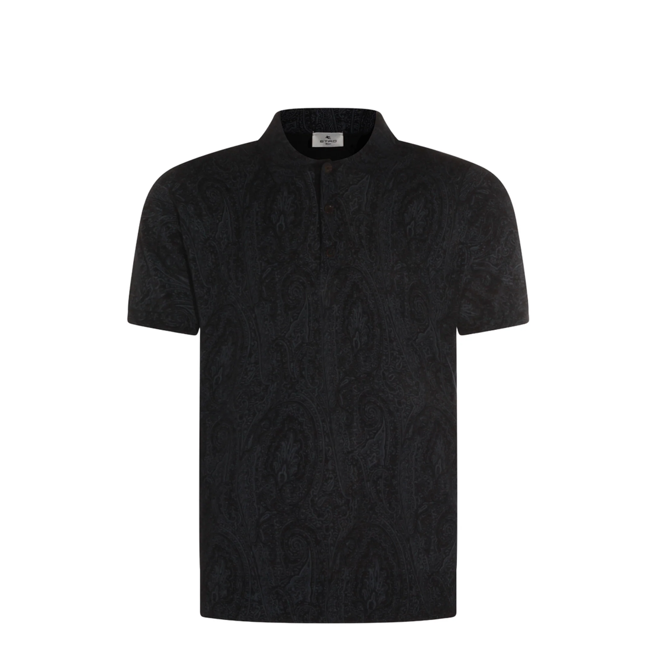 Men's Pattern Polo Shirt Blue - Image 3