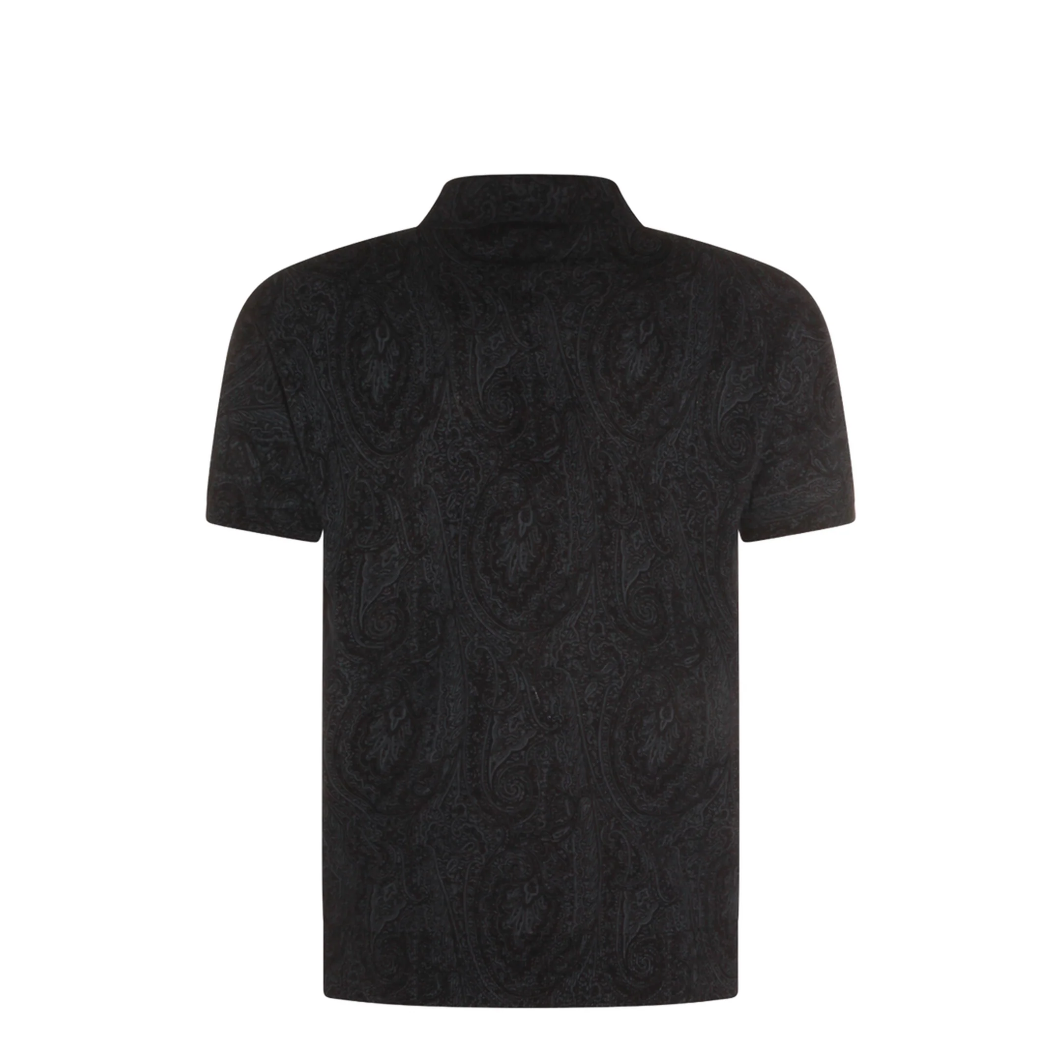 Men's Pattern Polo Shirt Blue - Image 4