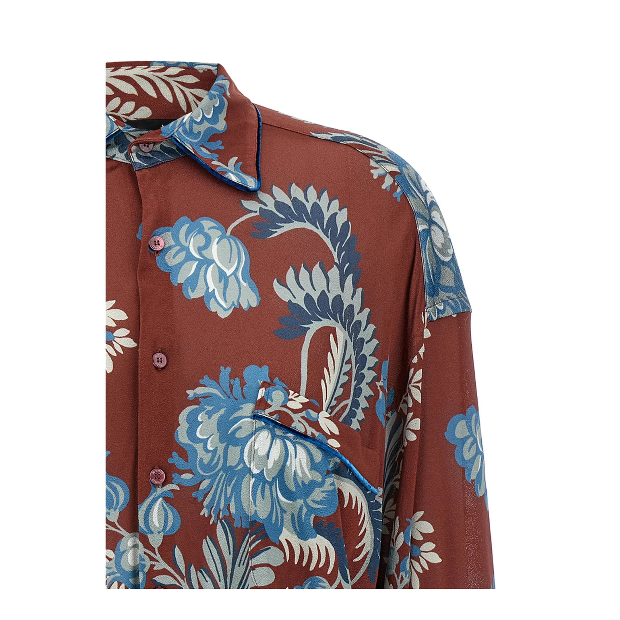Oversized Shirt Crepe Floral Print - Image 3