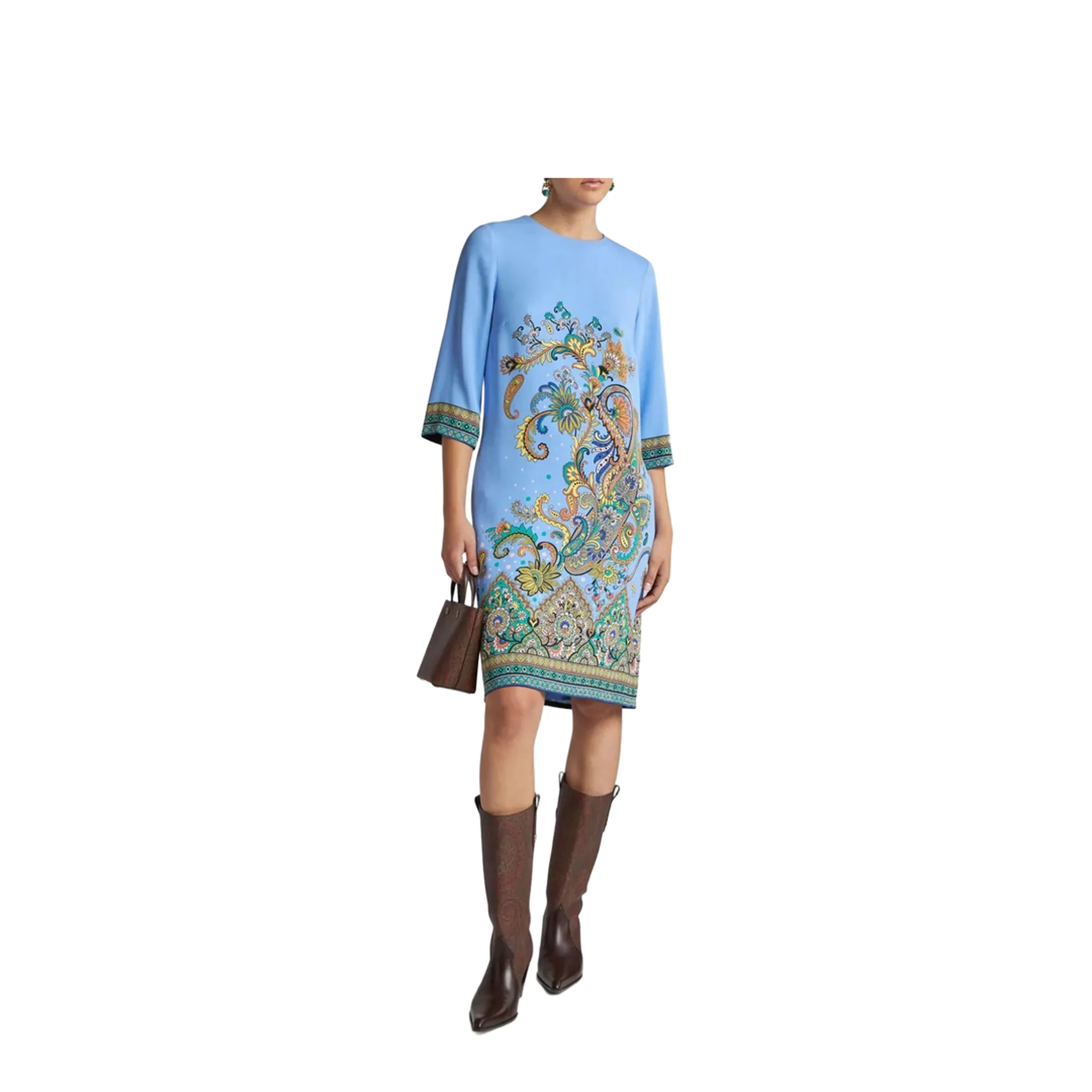 Paisley Print Silk Dress - Image 4