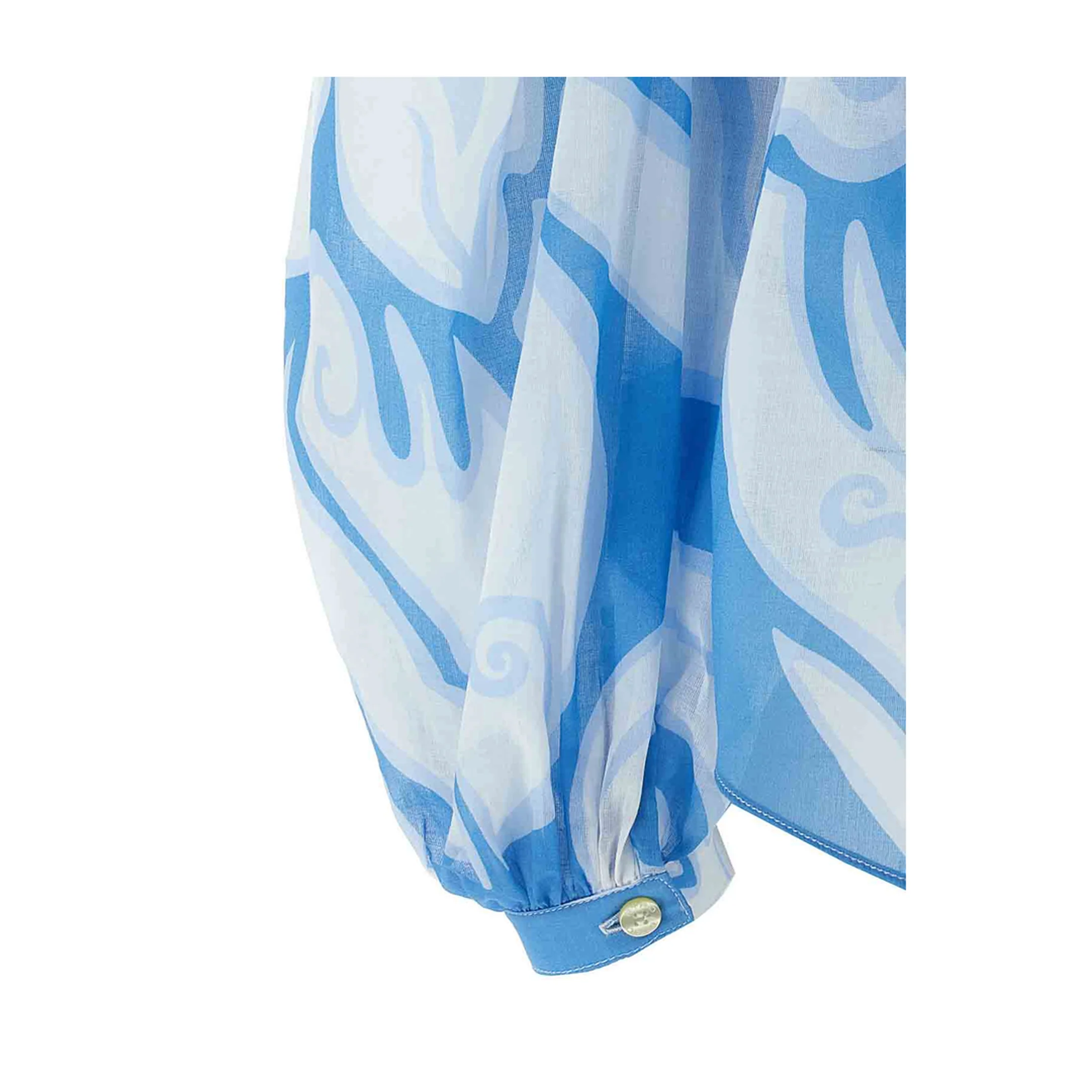 Flower Patterned Shirt Blue - Image 4
