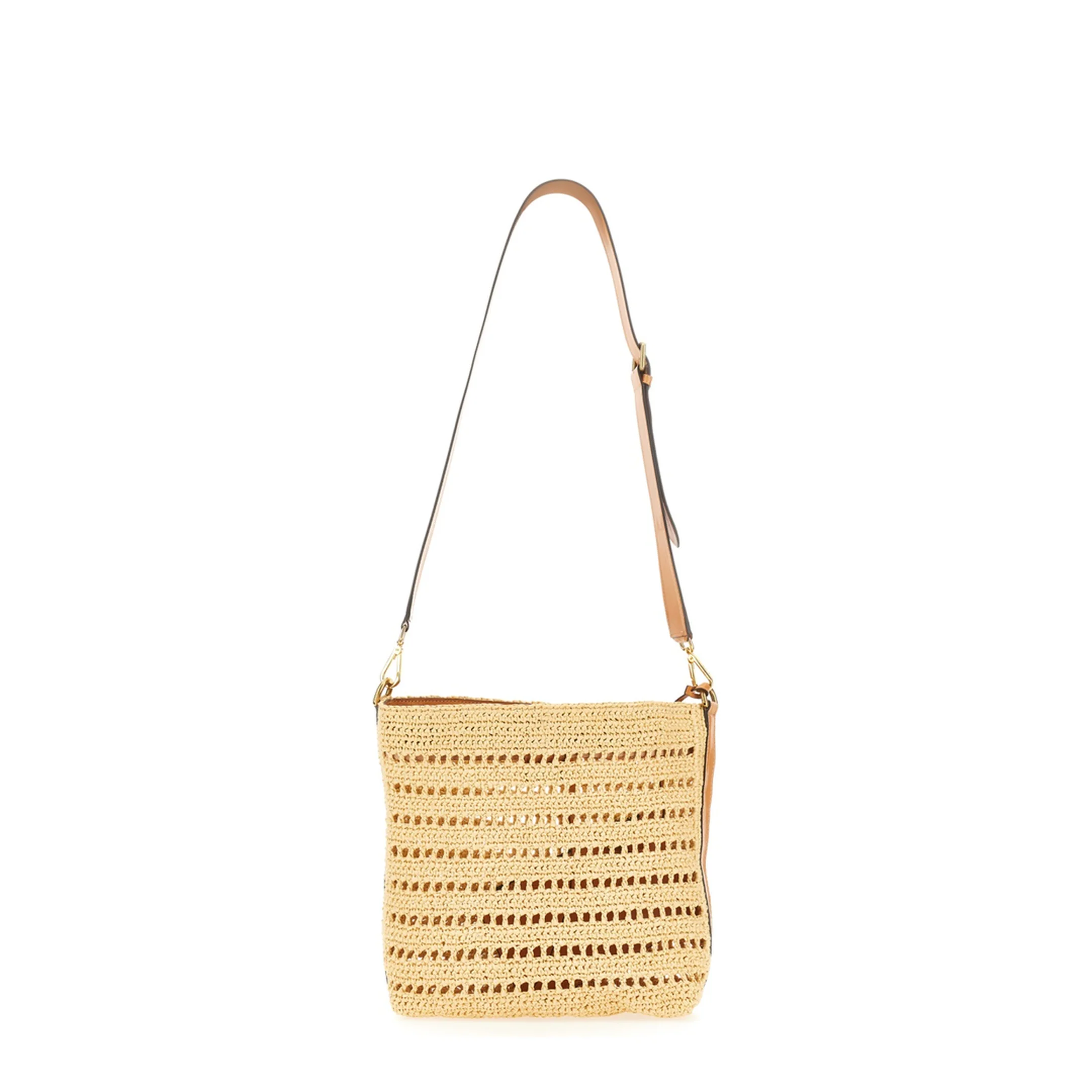 Perforated Raffia Shoulder Bag - Image 2