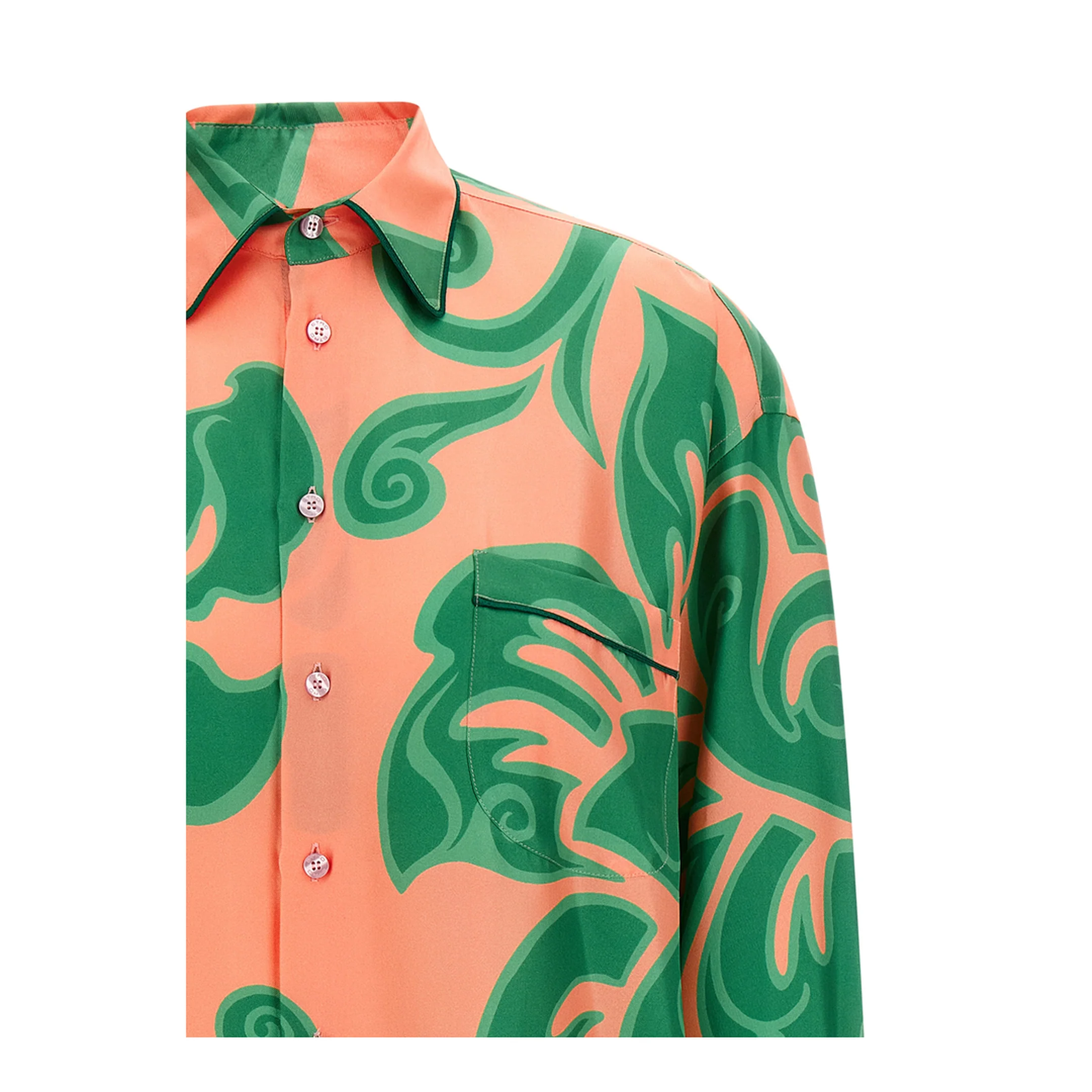 Pink Silk Viscose Pajama Shirt - Image 3