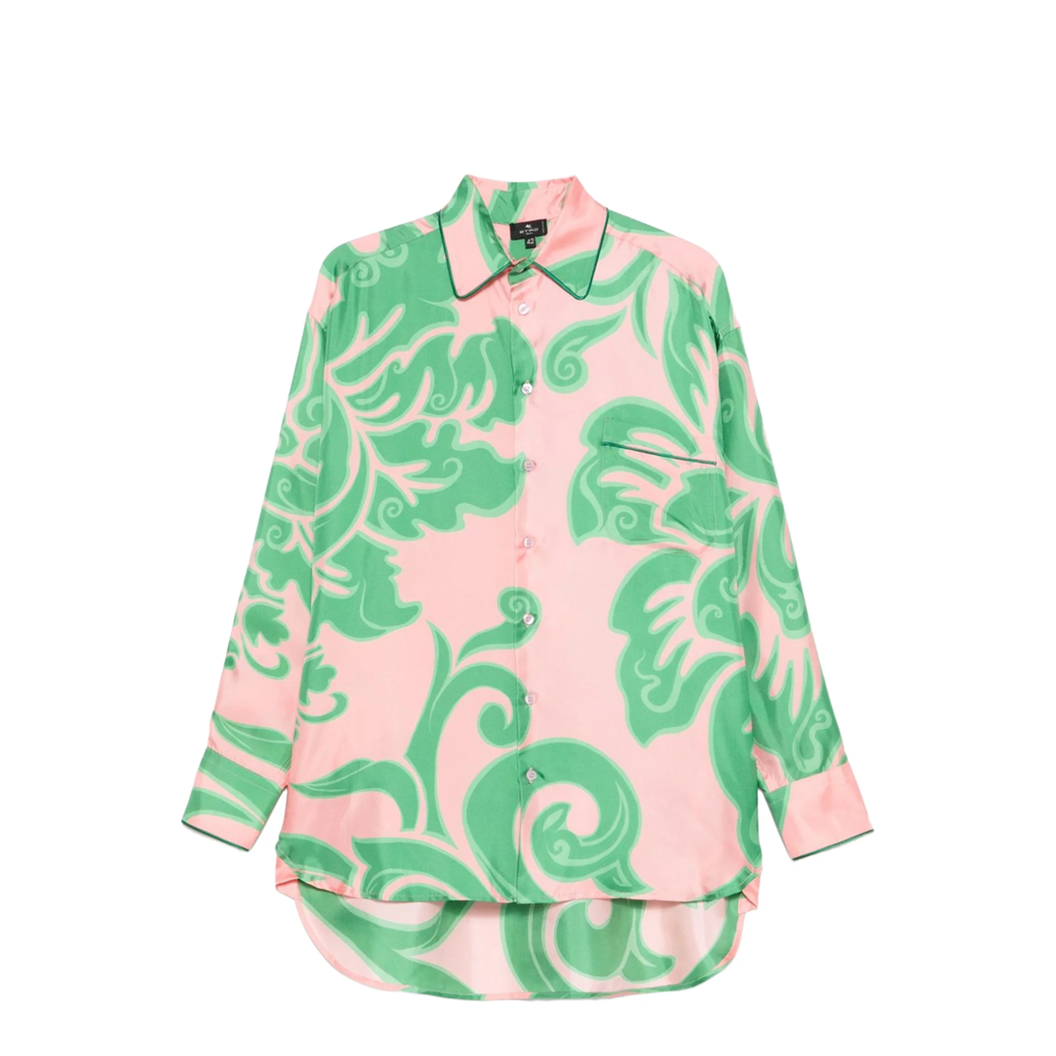 Pink Silk Viscose Pajama Shirt - Image 5