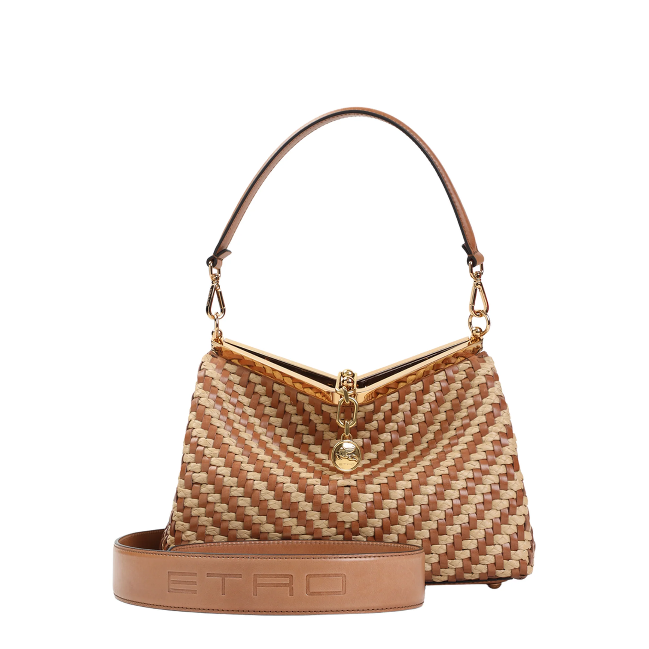 Woven Leather and Rafia Vela Bag - Image 2