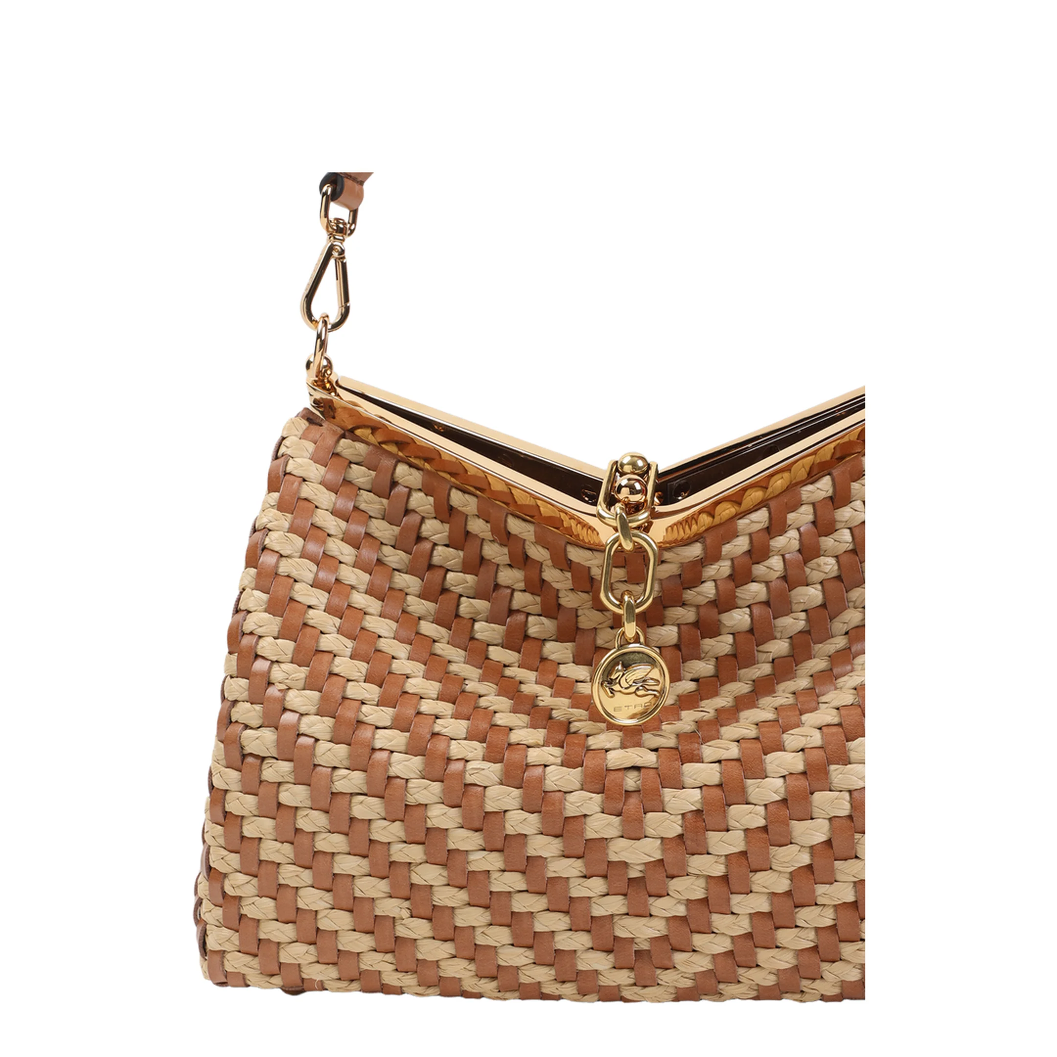 Woven Leather and Rafia Vela Bag - Image 5